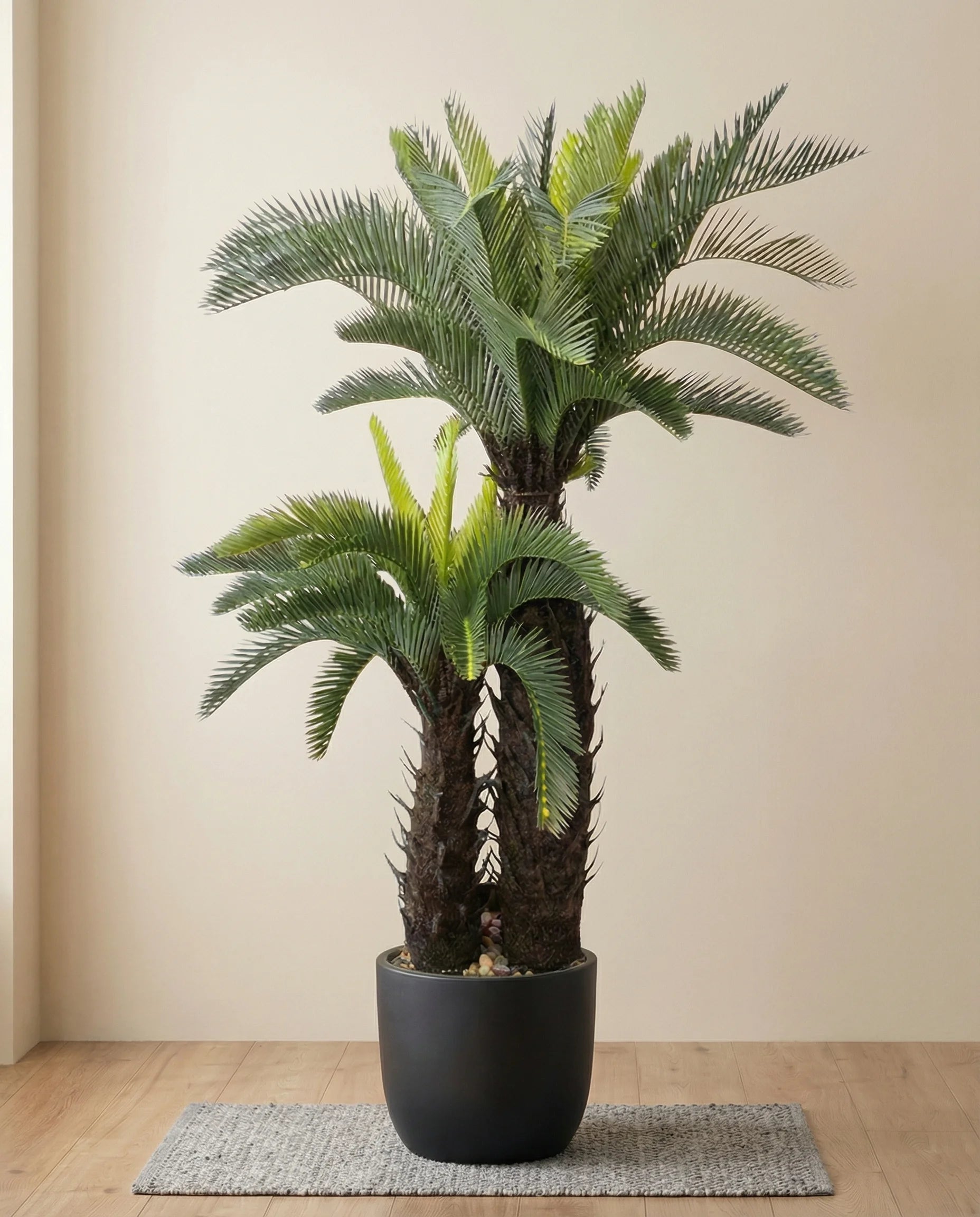 Double-headed cycas palm artificial tree