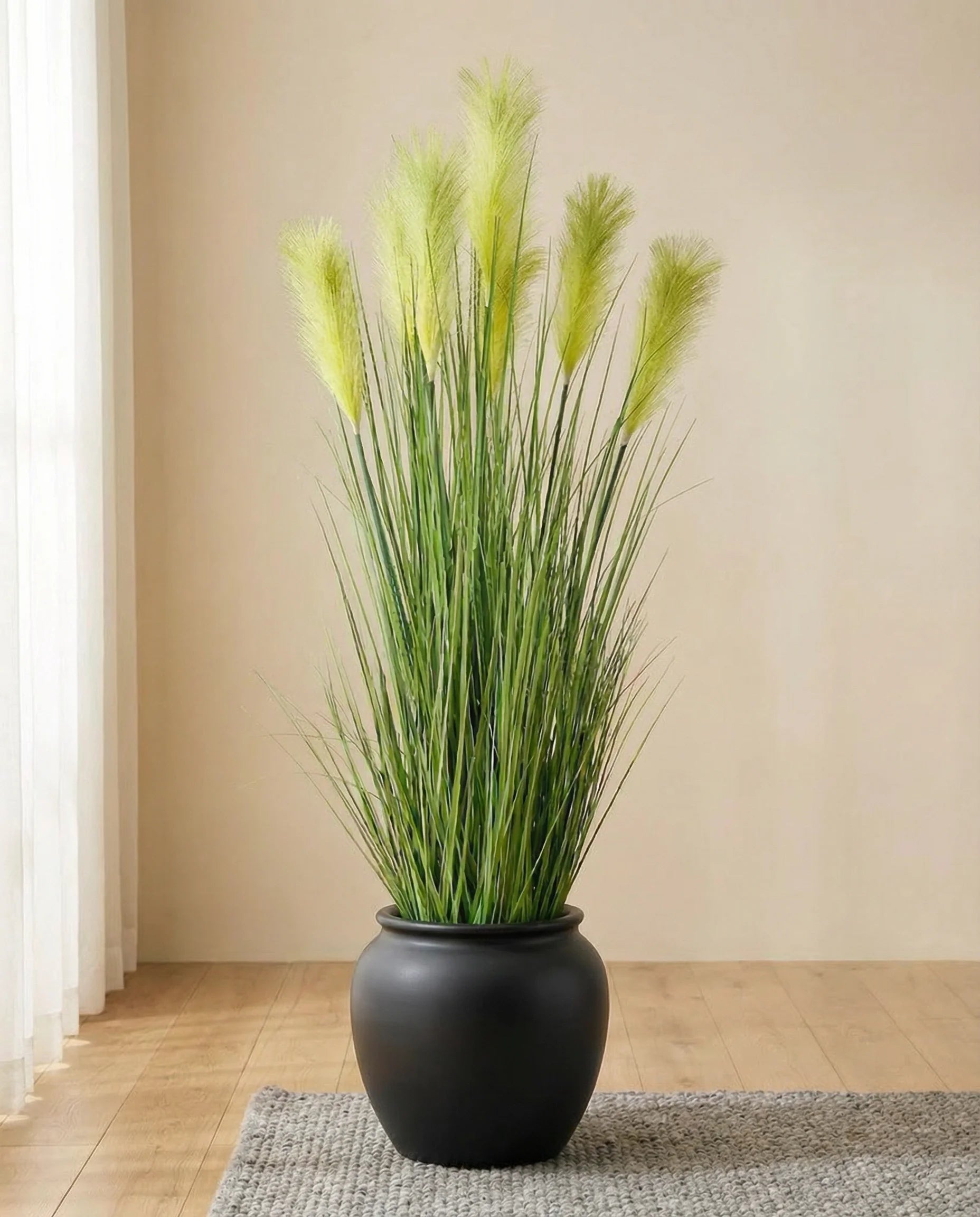 Yellow artificial pampas grass