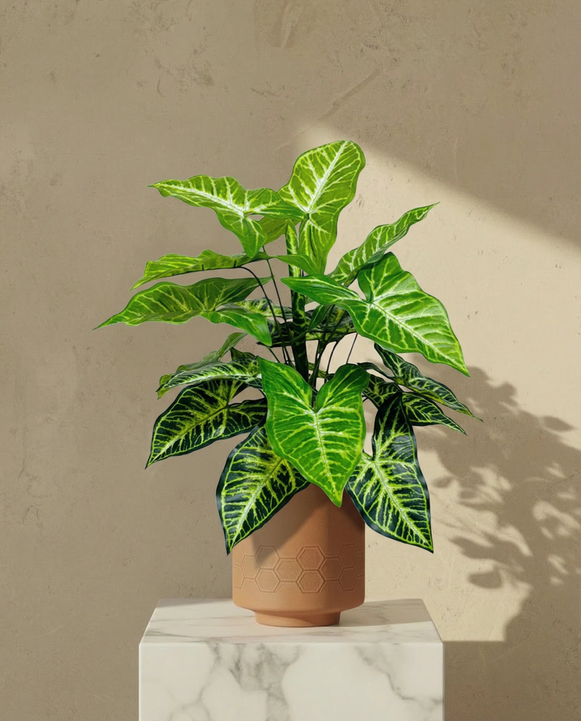 Artificial philodendron arrowhead tabletop plant