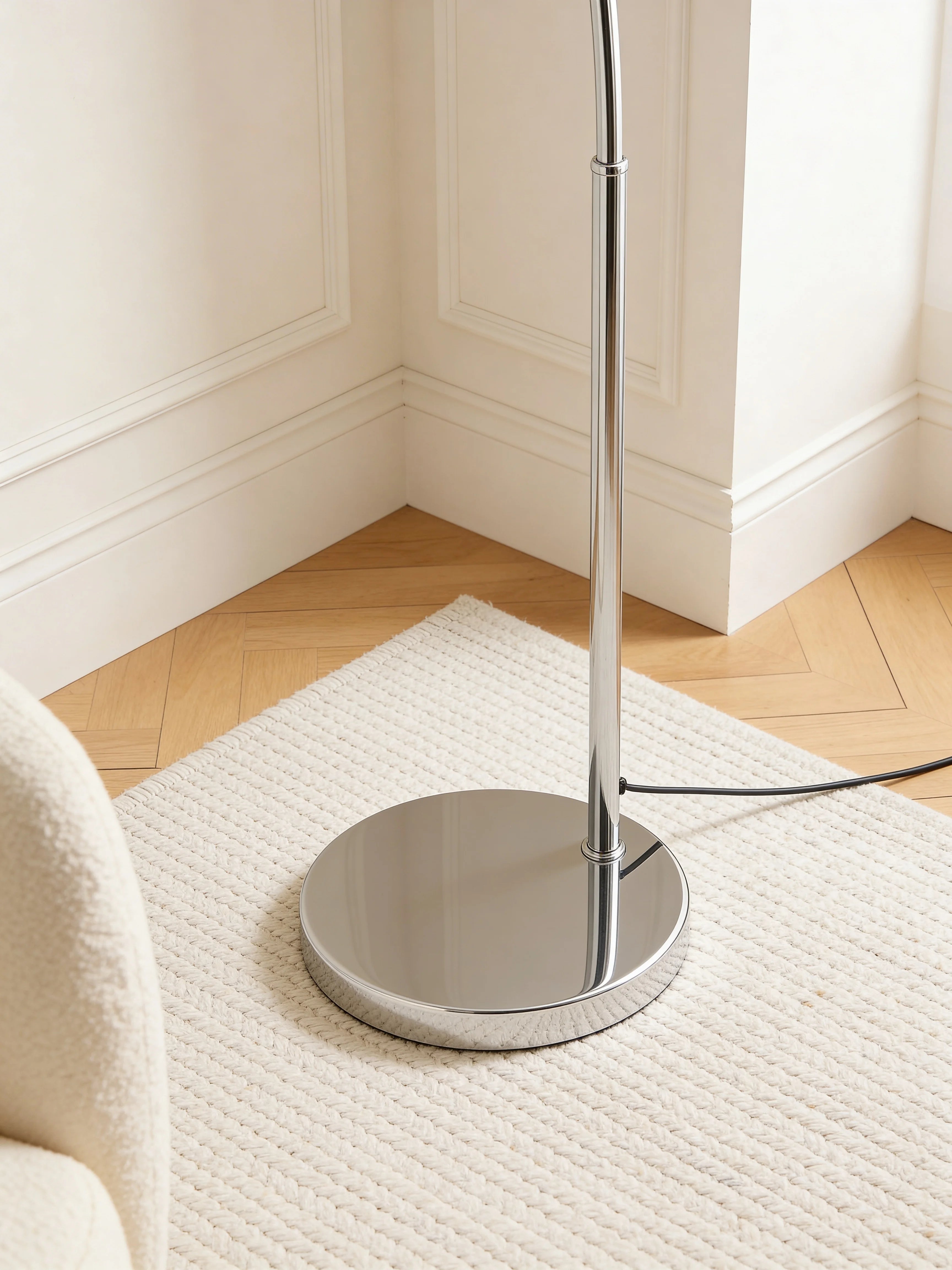 Aura Silver Arc Floor Lamp (Adjustable)