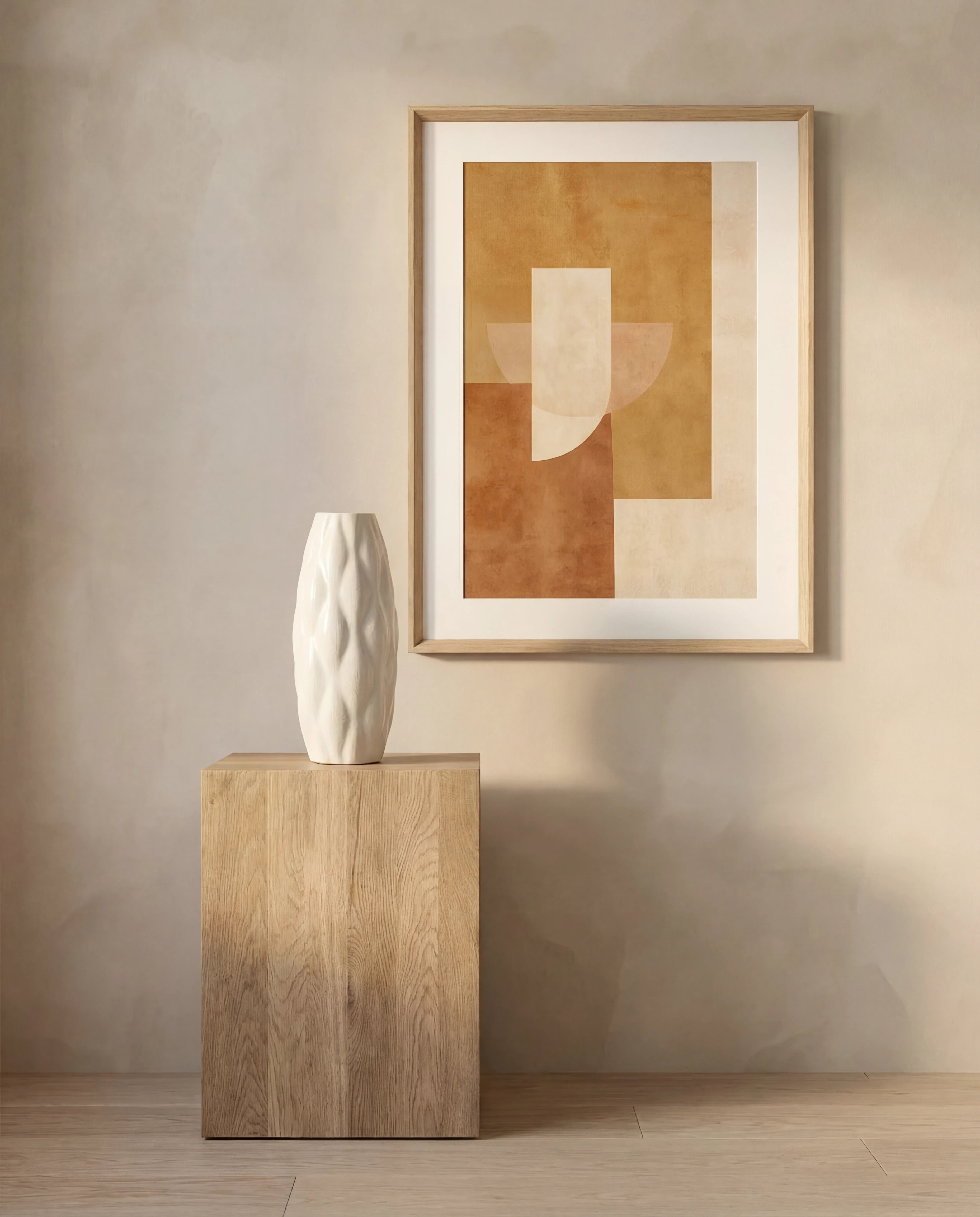 Ayla Cream Textured Ceramic Vase
