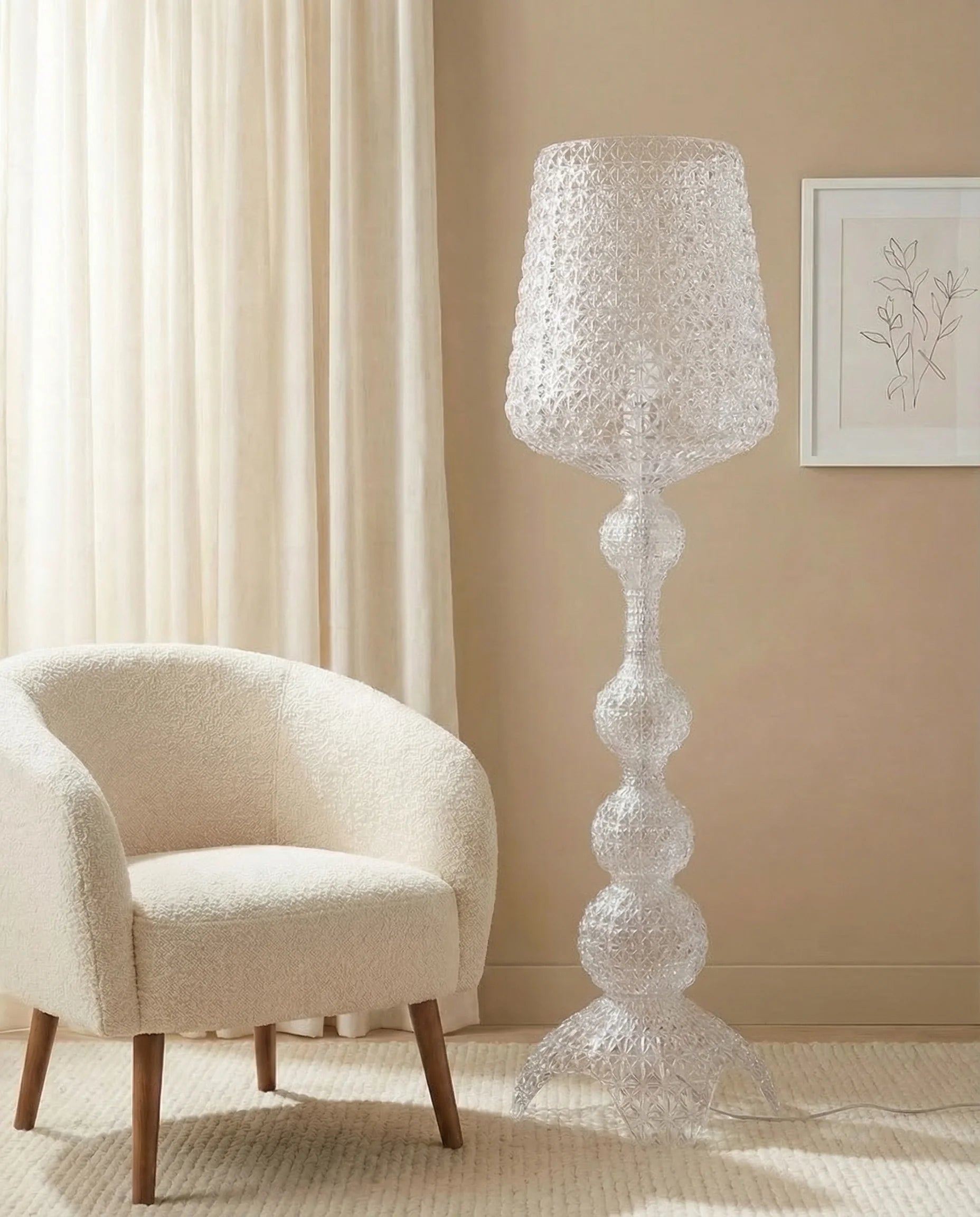 Bella Wine Glass Shaped Crystal Floor Lamp