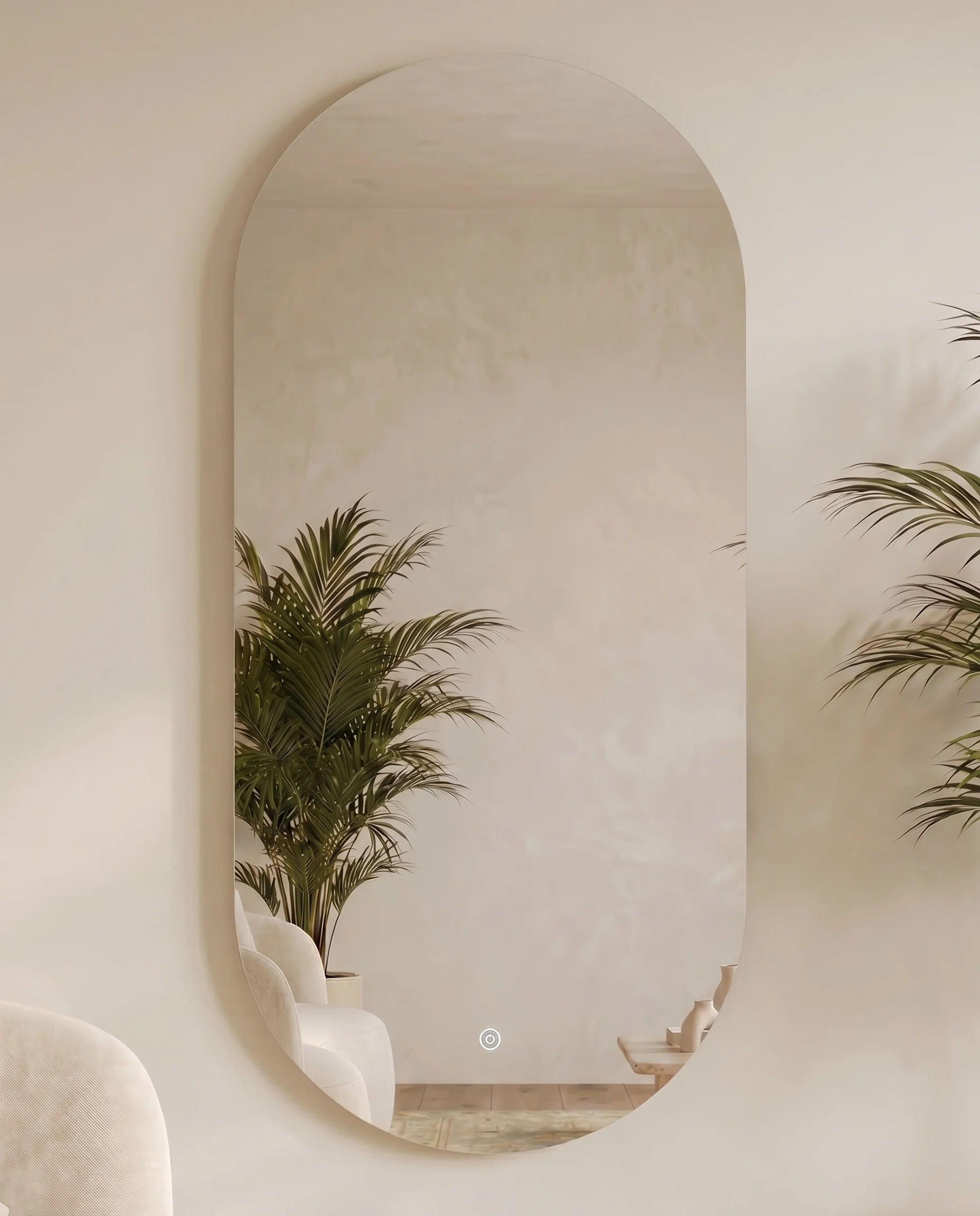 Berlin LED Frameless Oval Mirror (Pill-Shaped)