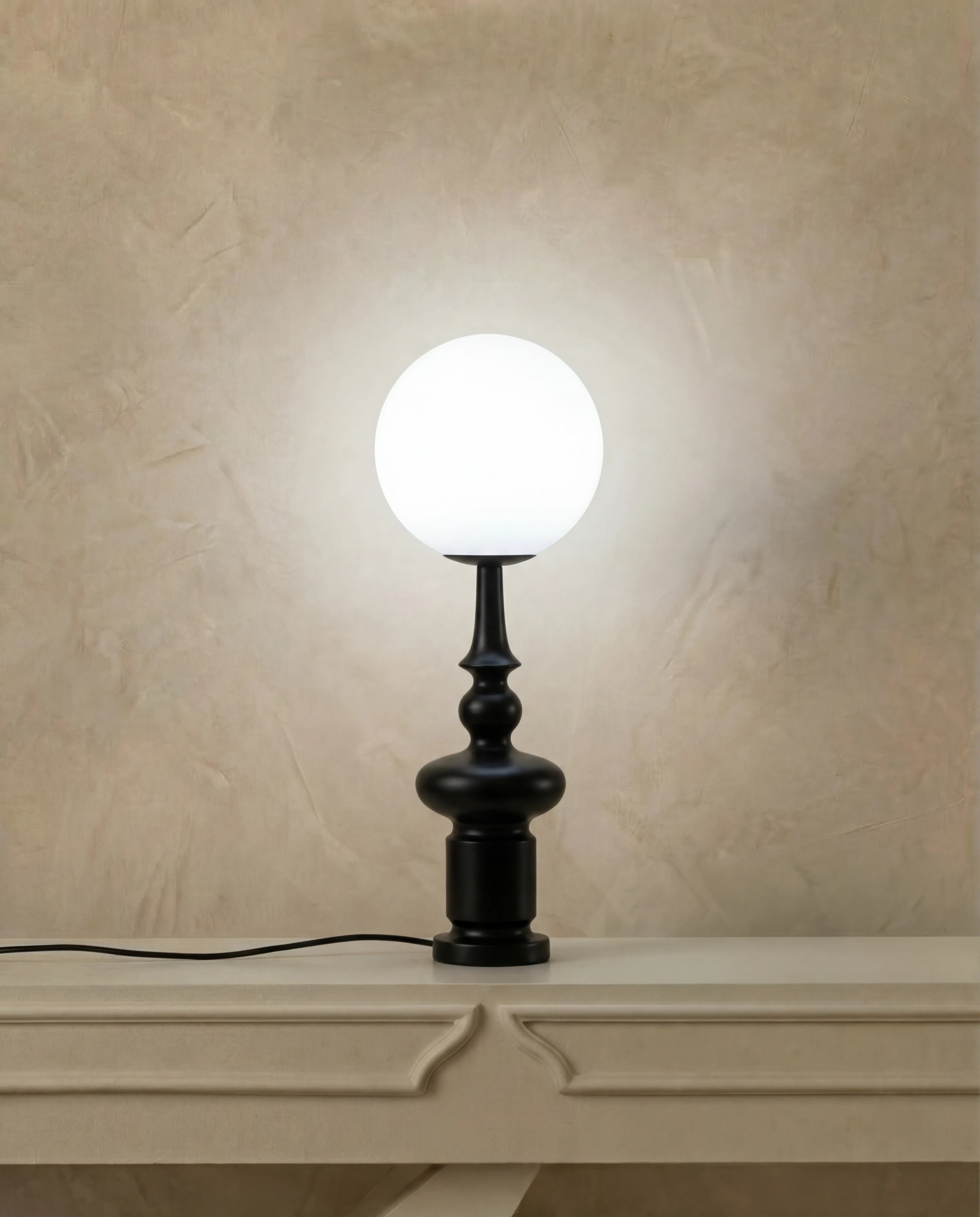 Black Chess Piece Table Lamp