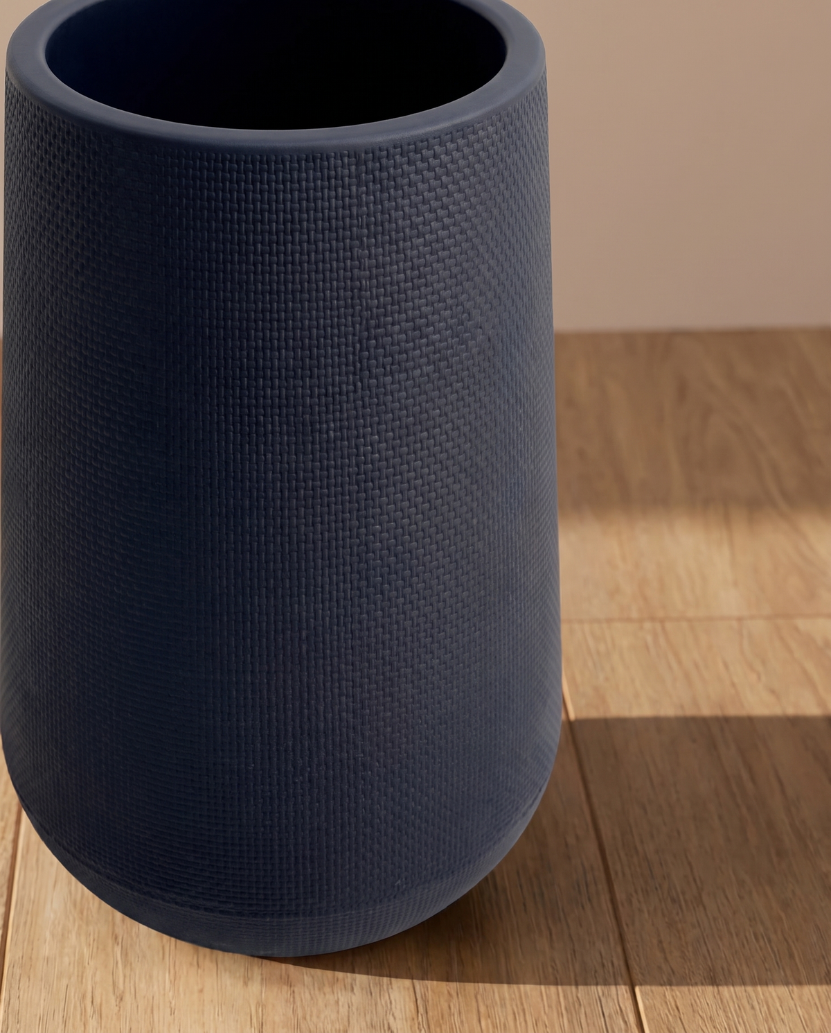 Black Tall Textured Plastic Pot - 64 cm