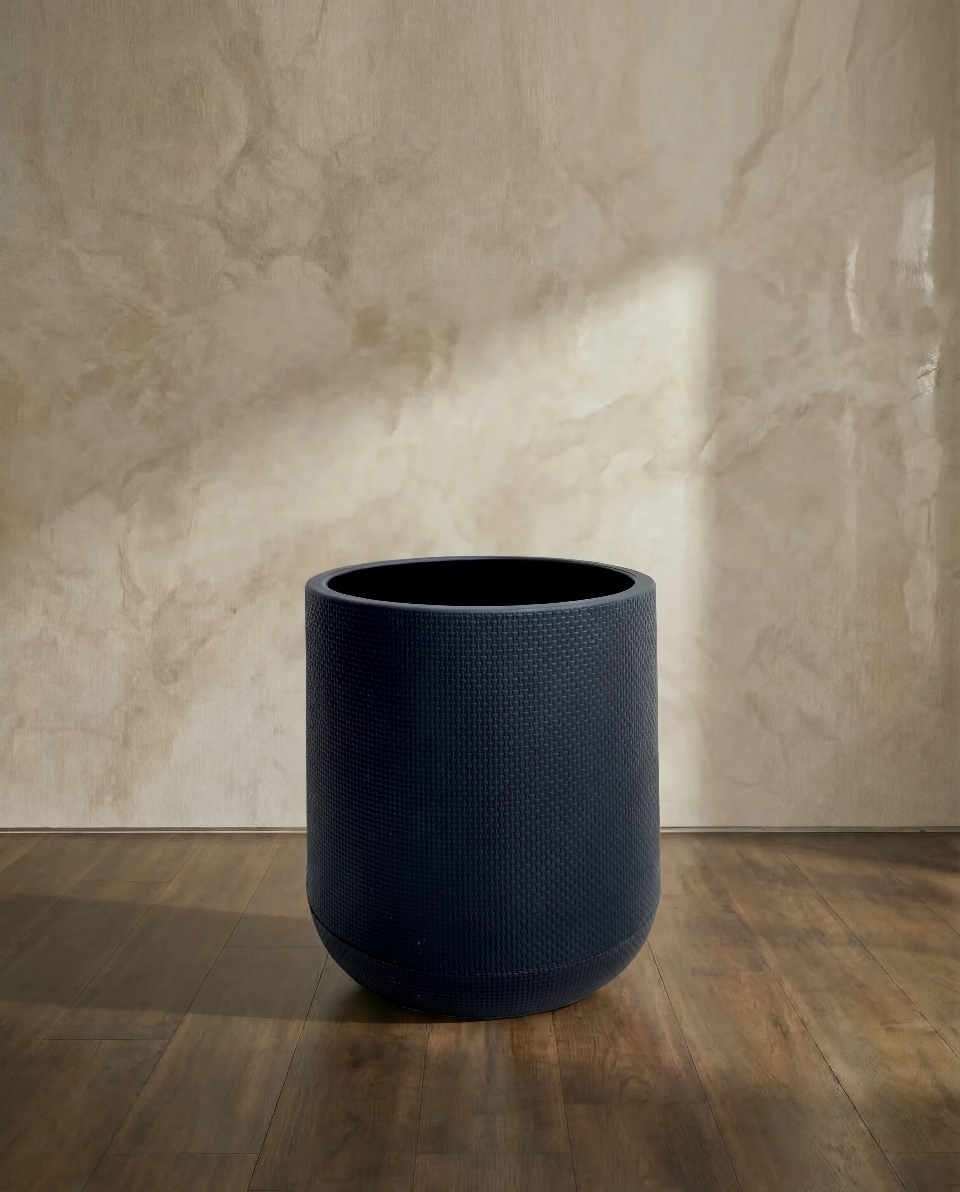 Black Textured Plastic Indoor Pot - 45 cm