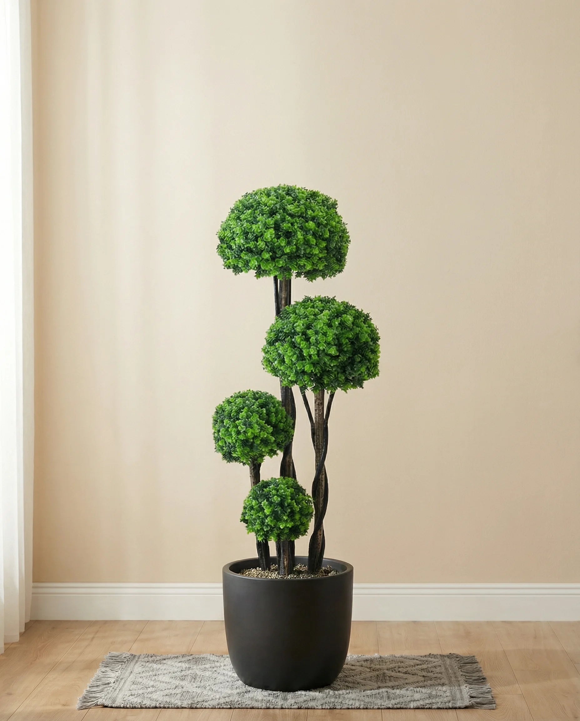 4-tier boxwood moss ball topiary tree