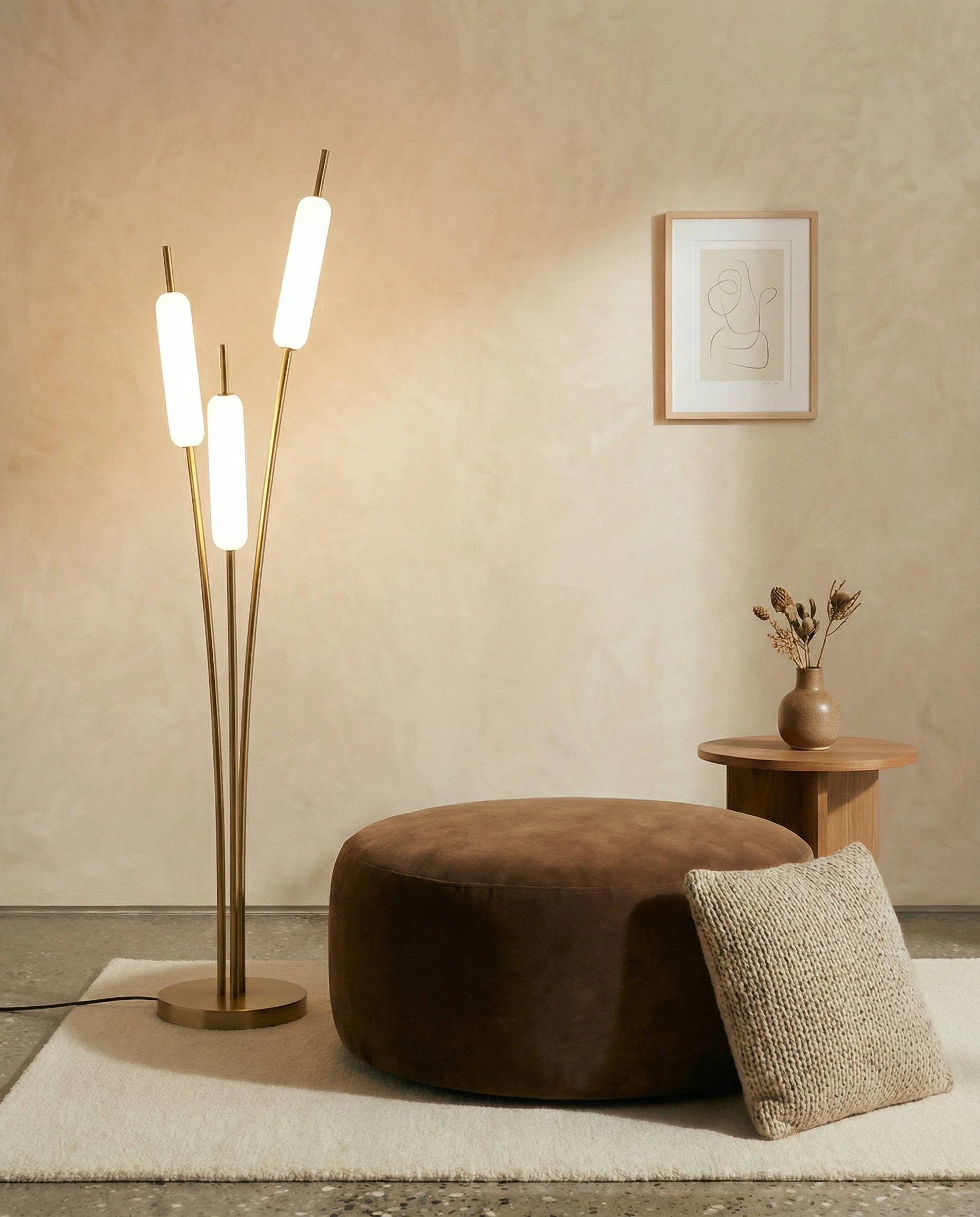 Calla Gold Tri Light LED Floor Lamp