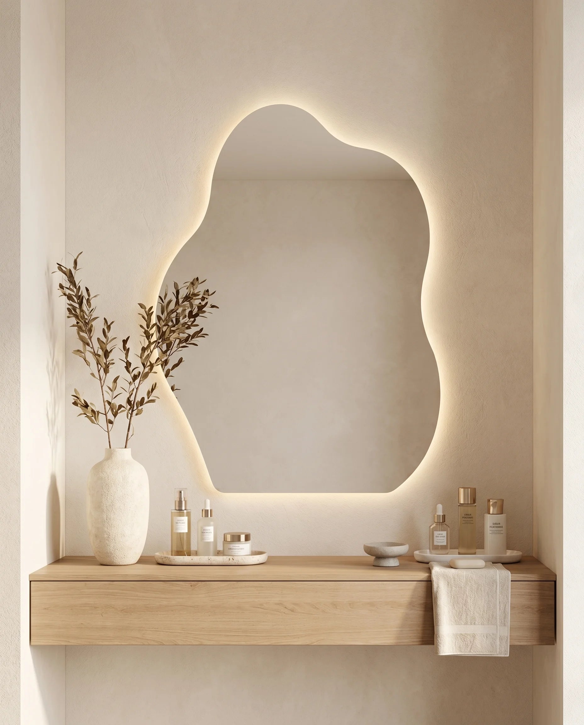 Chloe Frameless Cloud Vanity Irregular Mirror