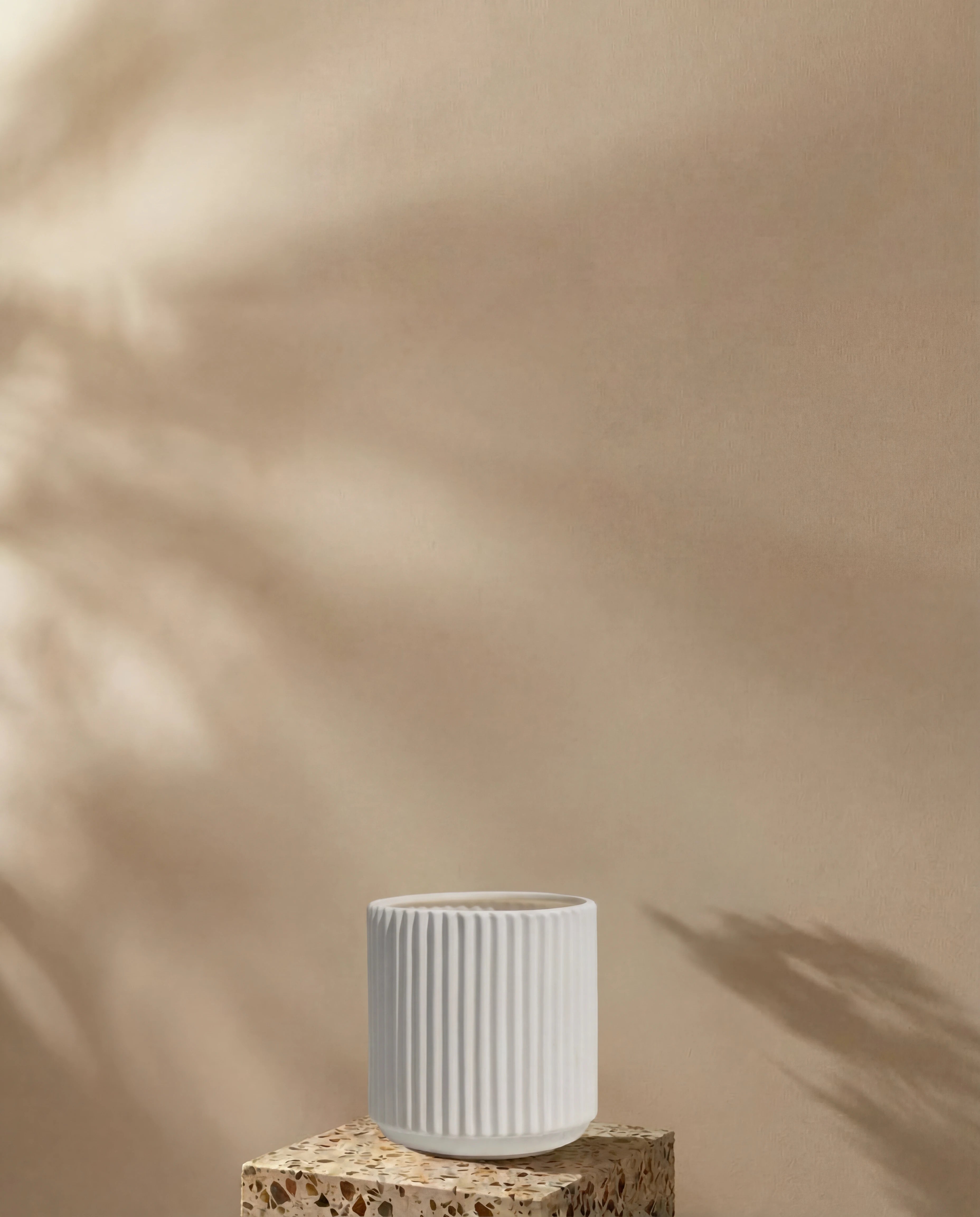 Daisy Fluted Cylinder Ceramic Vase