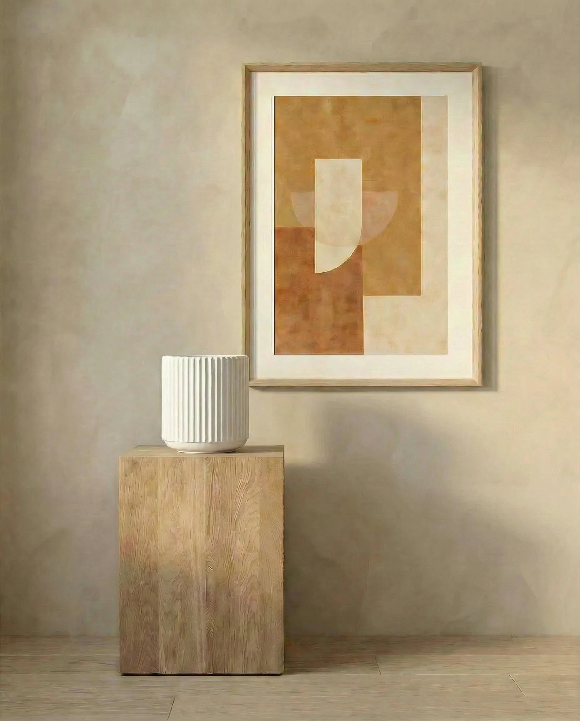 Daisy Fluted Cylinder Ceramic Vase