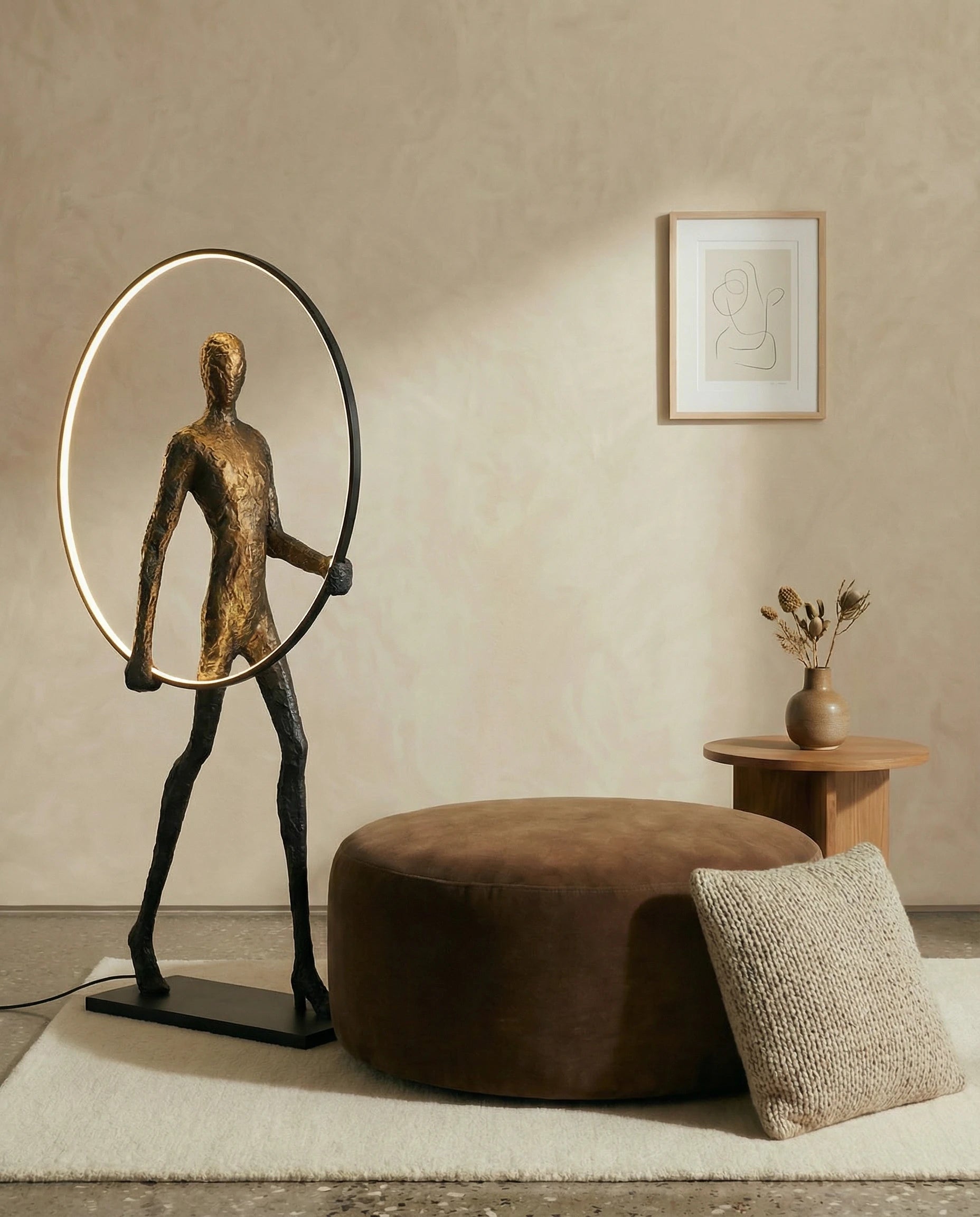Decorative Humanoid Sculpture Floor Lamp