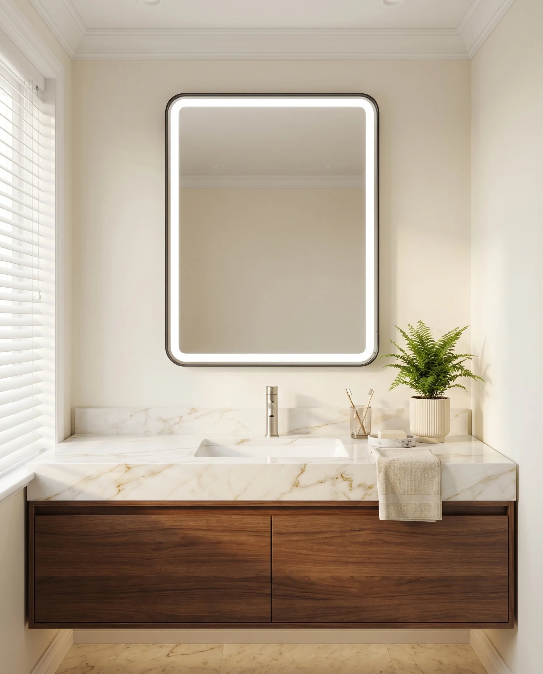 Deluxe Black Framed Rectangular Wall Mirror