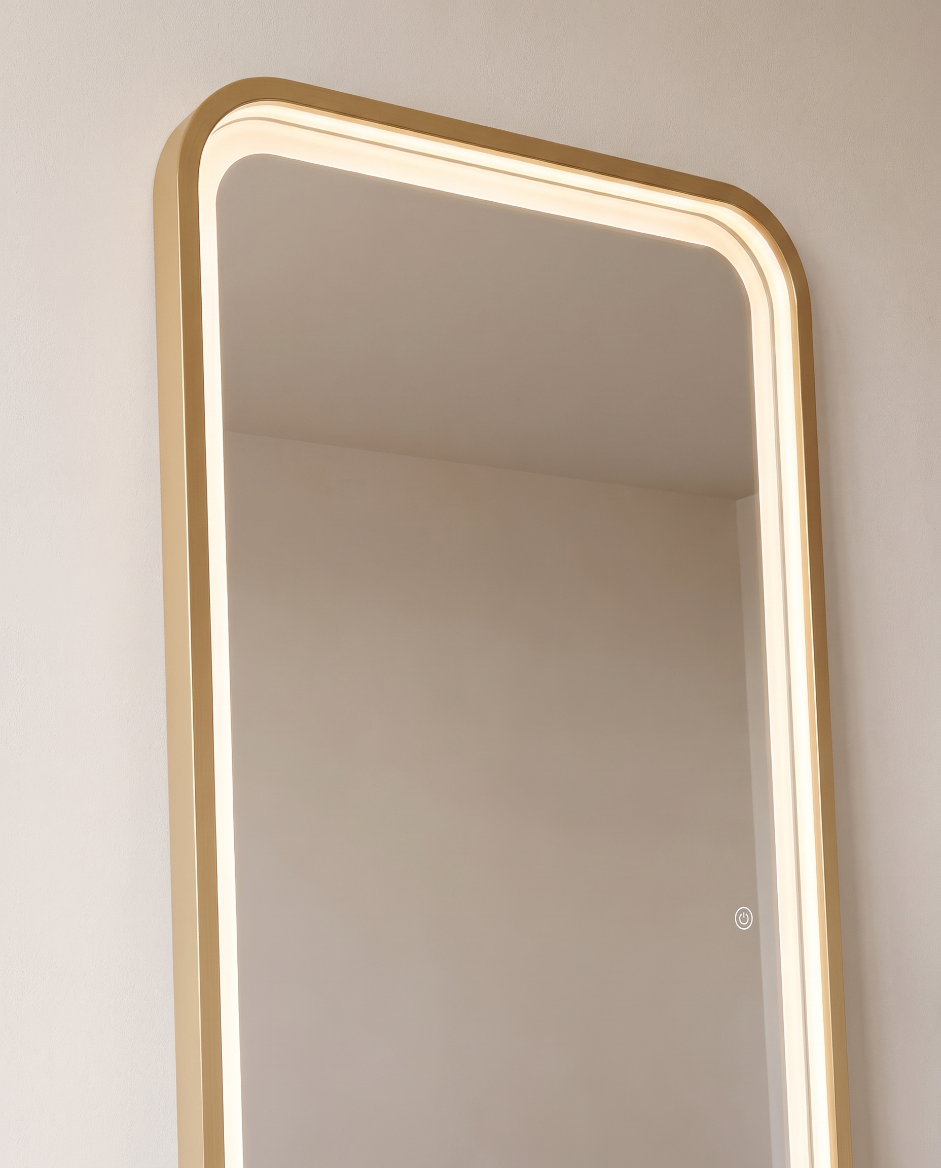 Dominic Golden Inner Frame LED Rectangular Floor Mirror