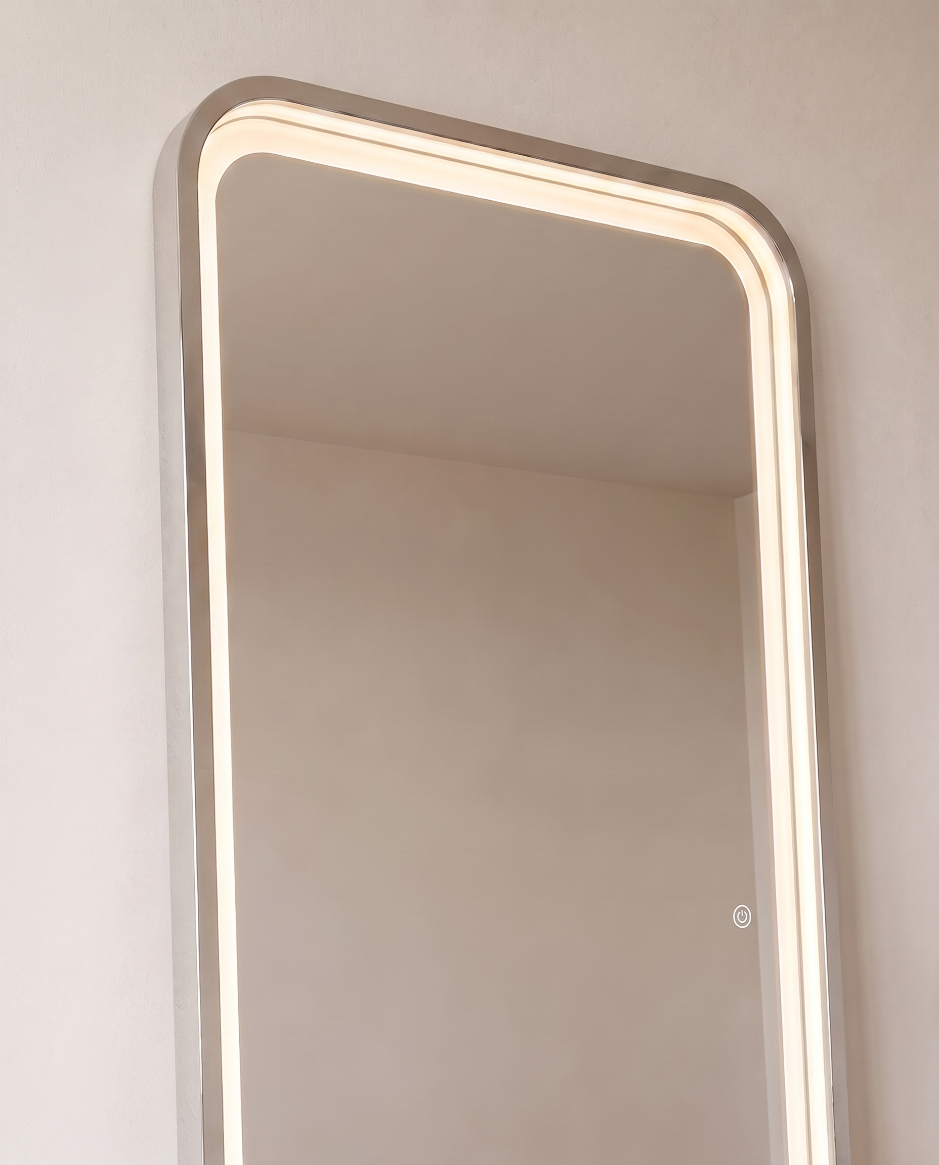 Dominic Silver Inner Frame LED Rectangular Floor Mirror