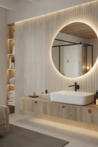 Eclipse Round Frameless Wall Mirror with Backlit LED