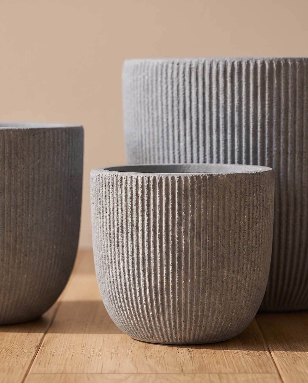 Egg Cup Grey Ridged Fibreclay Pots