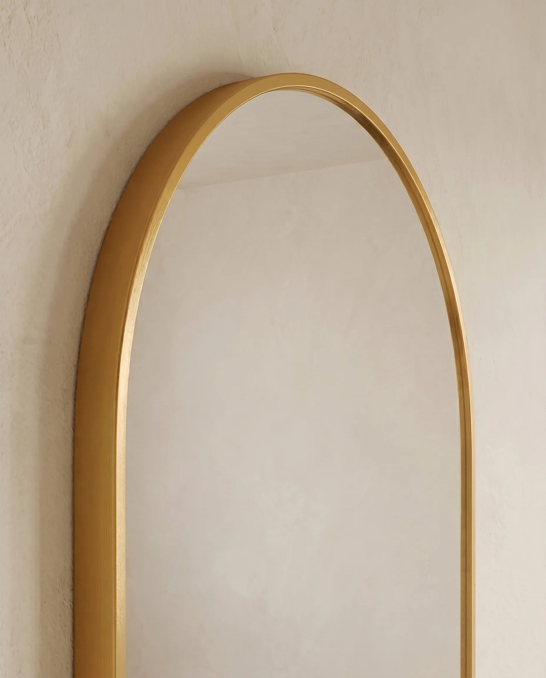 Elegant Golden Framed Capsule Wall Mirror (Oval)