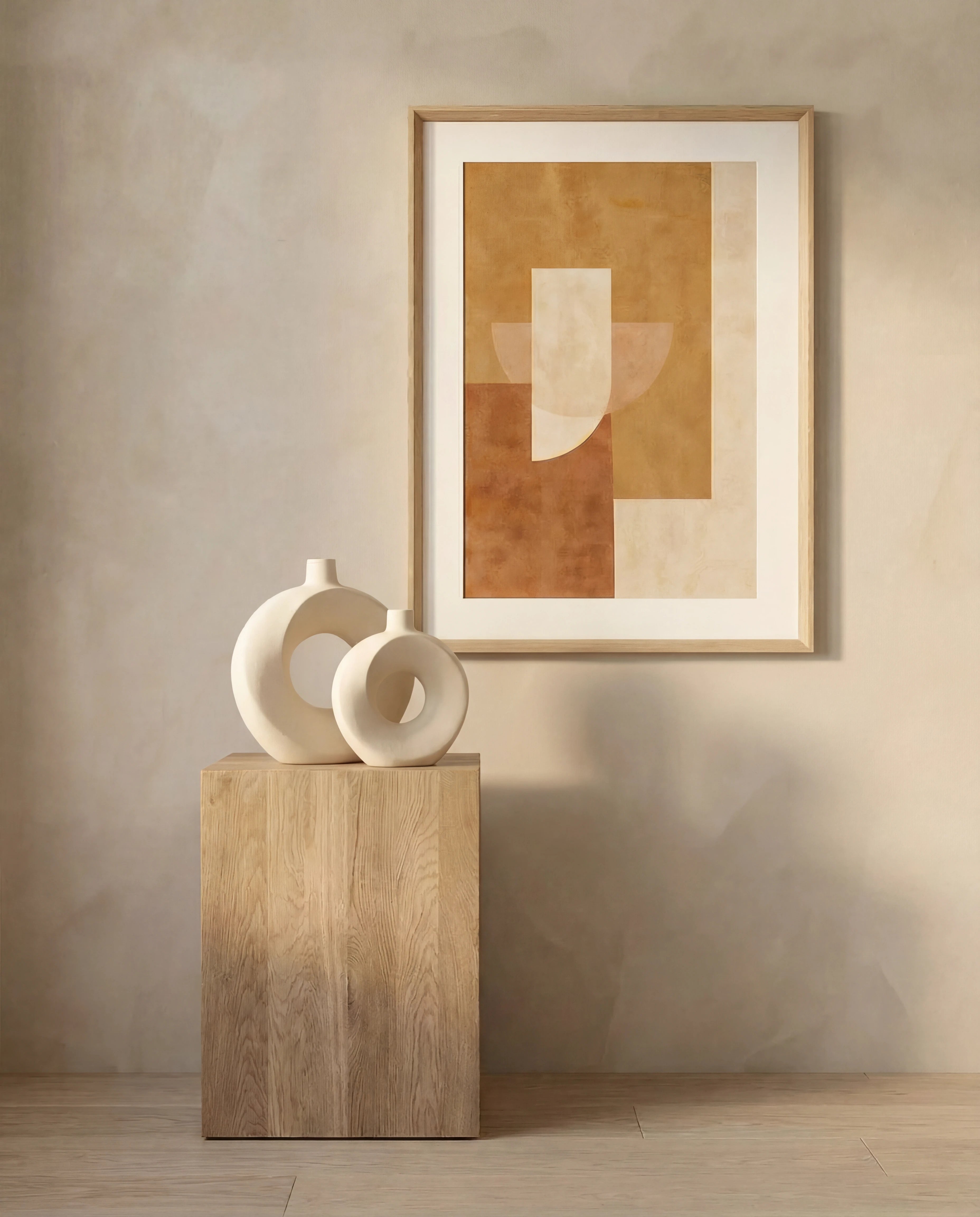 Elio Swirled Donut Loop Ceramic Vase Set
