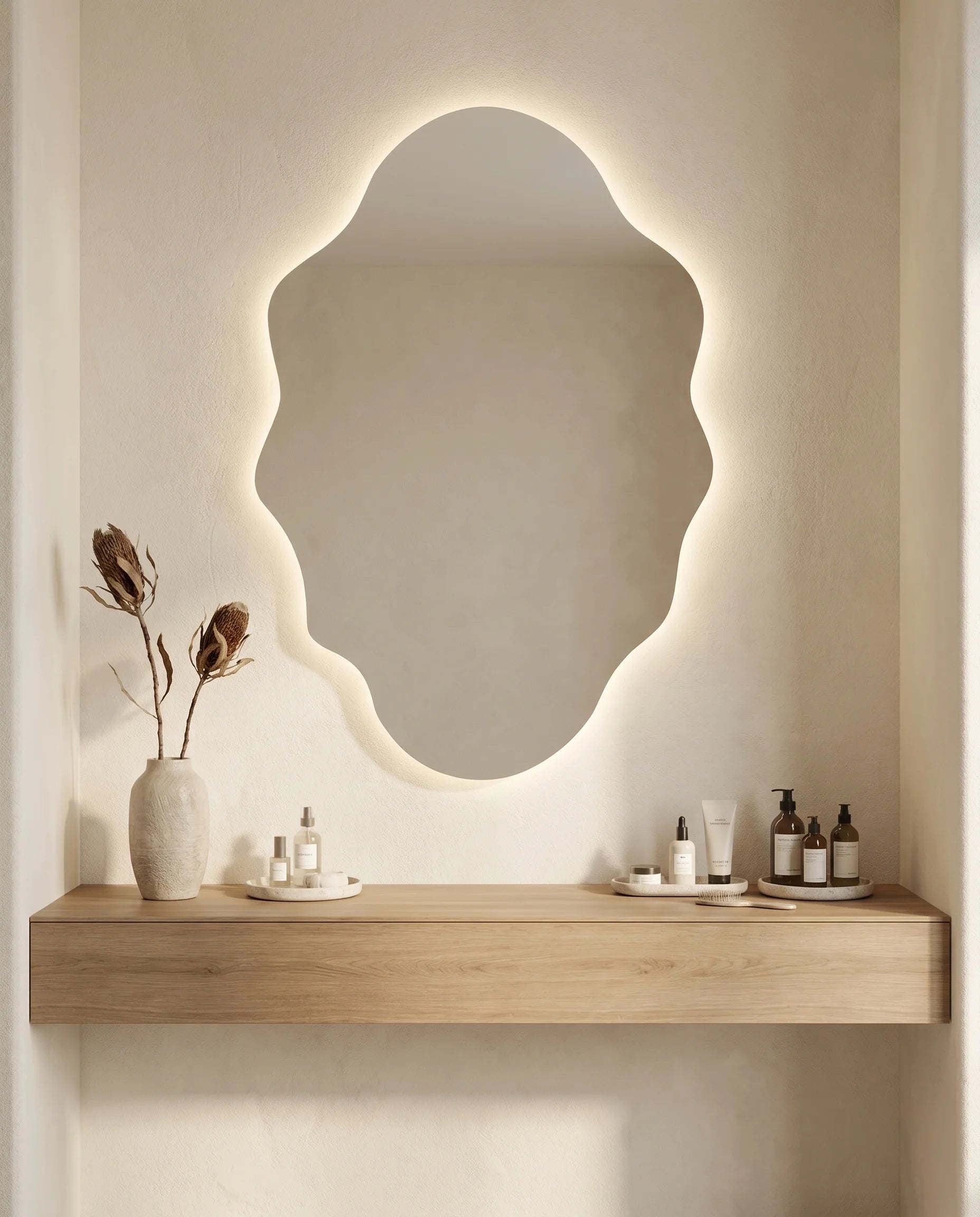 Elodie LED Frameless Cloud Shaped Mirror