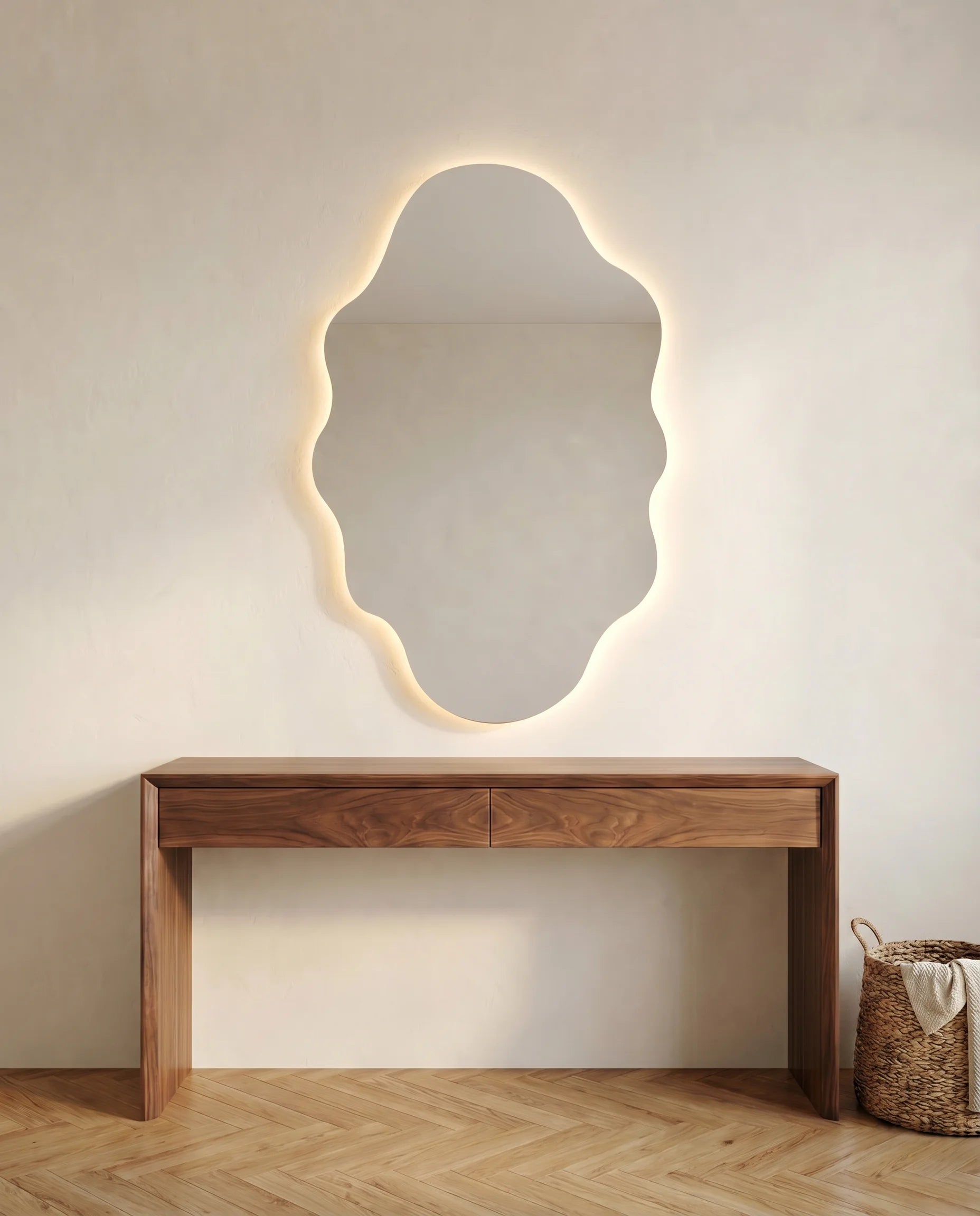 Elodie LED Frameless Cloud Shaped Mirror