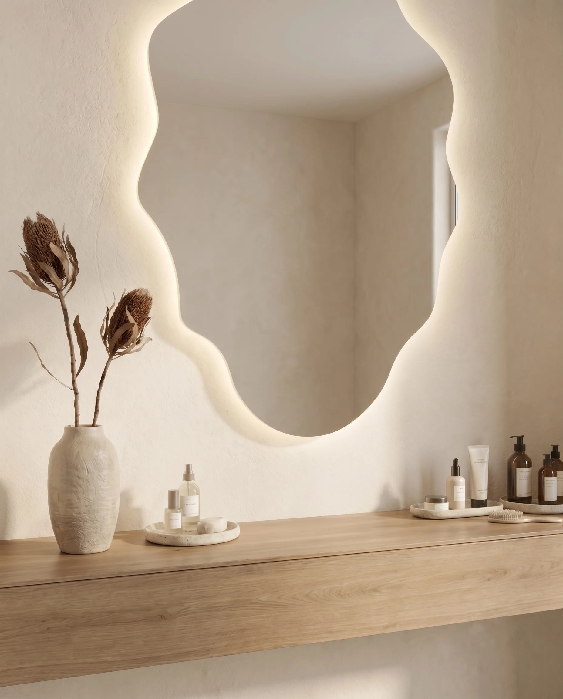 Elodie LED Frameless Cloud Shaped Mirror