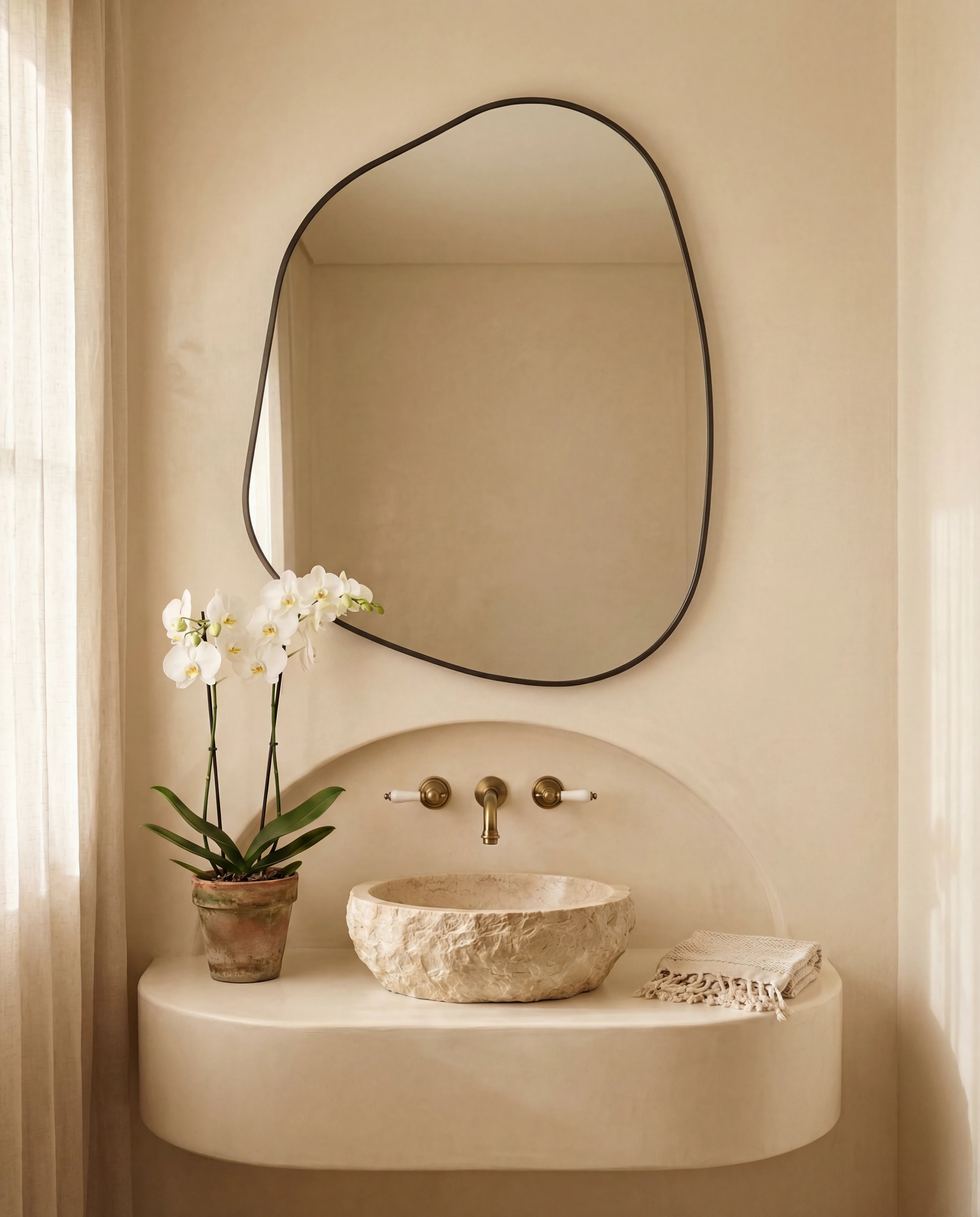 Elsa Irregular Black Framed Wall Mirror