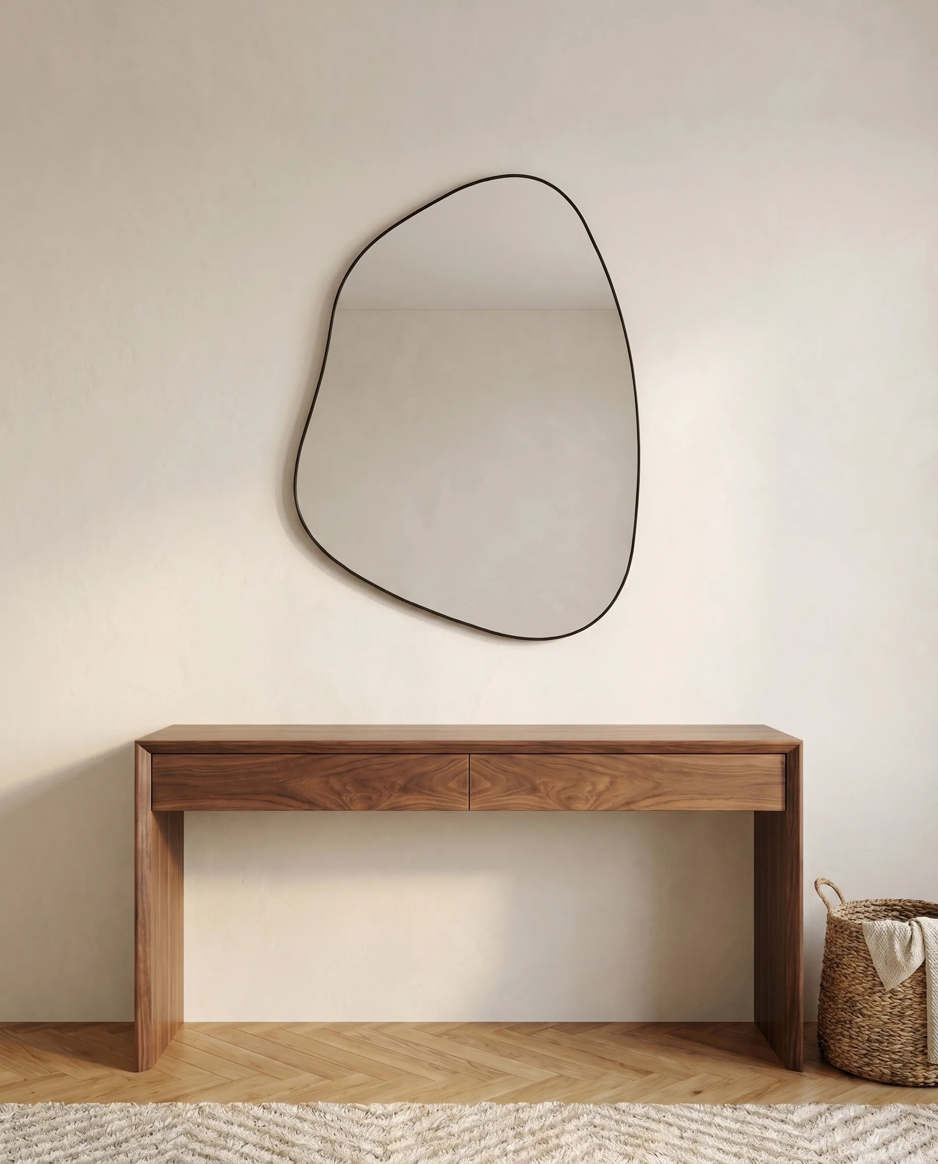 Elsa Irregular Black Framed Wall Mirror