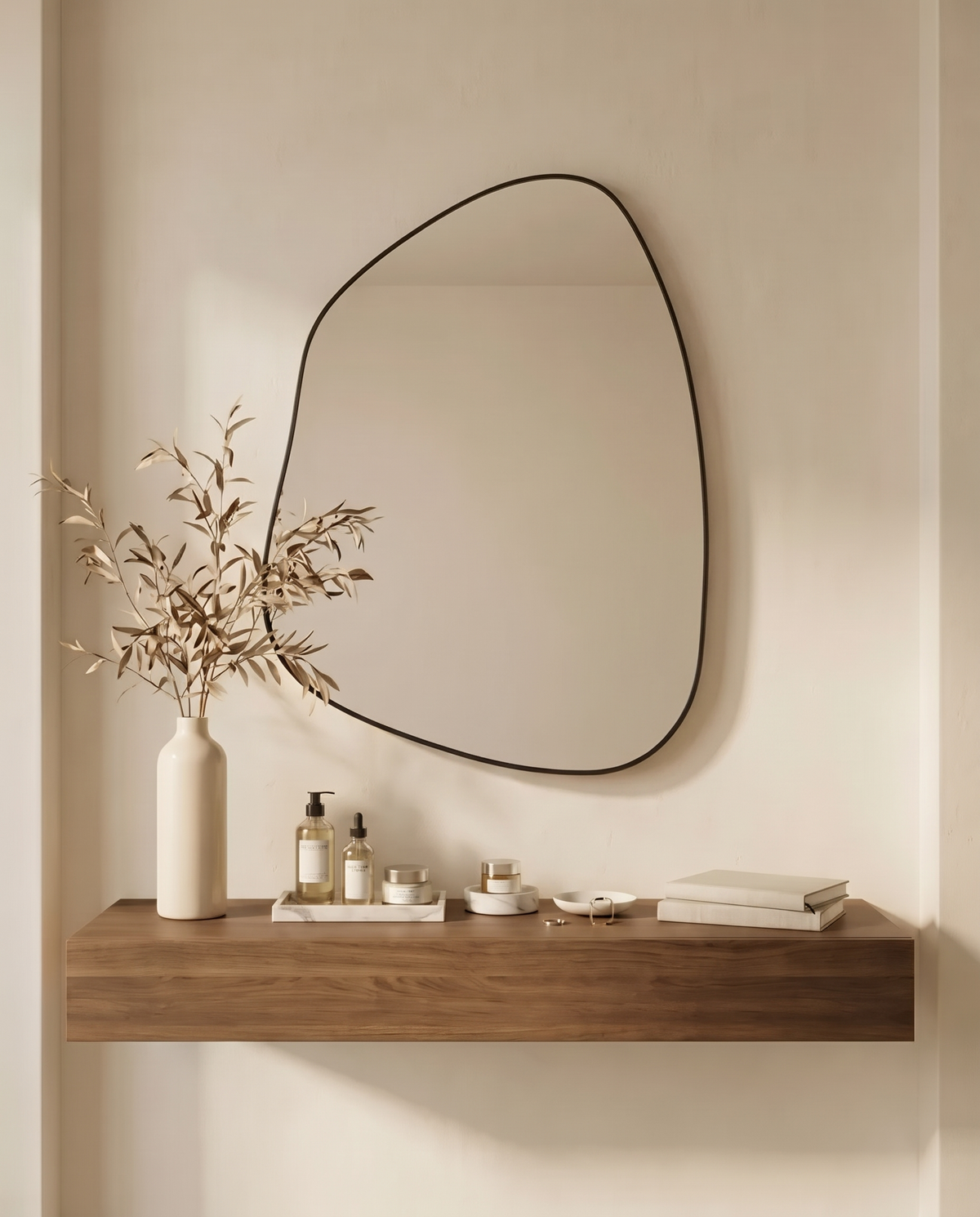 LED Irregular Black Framed Wall Mirror in Dubai