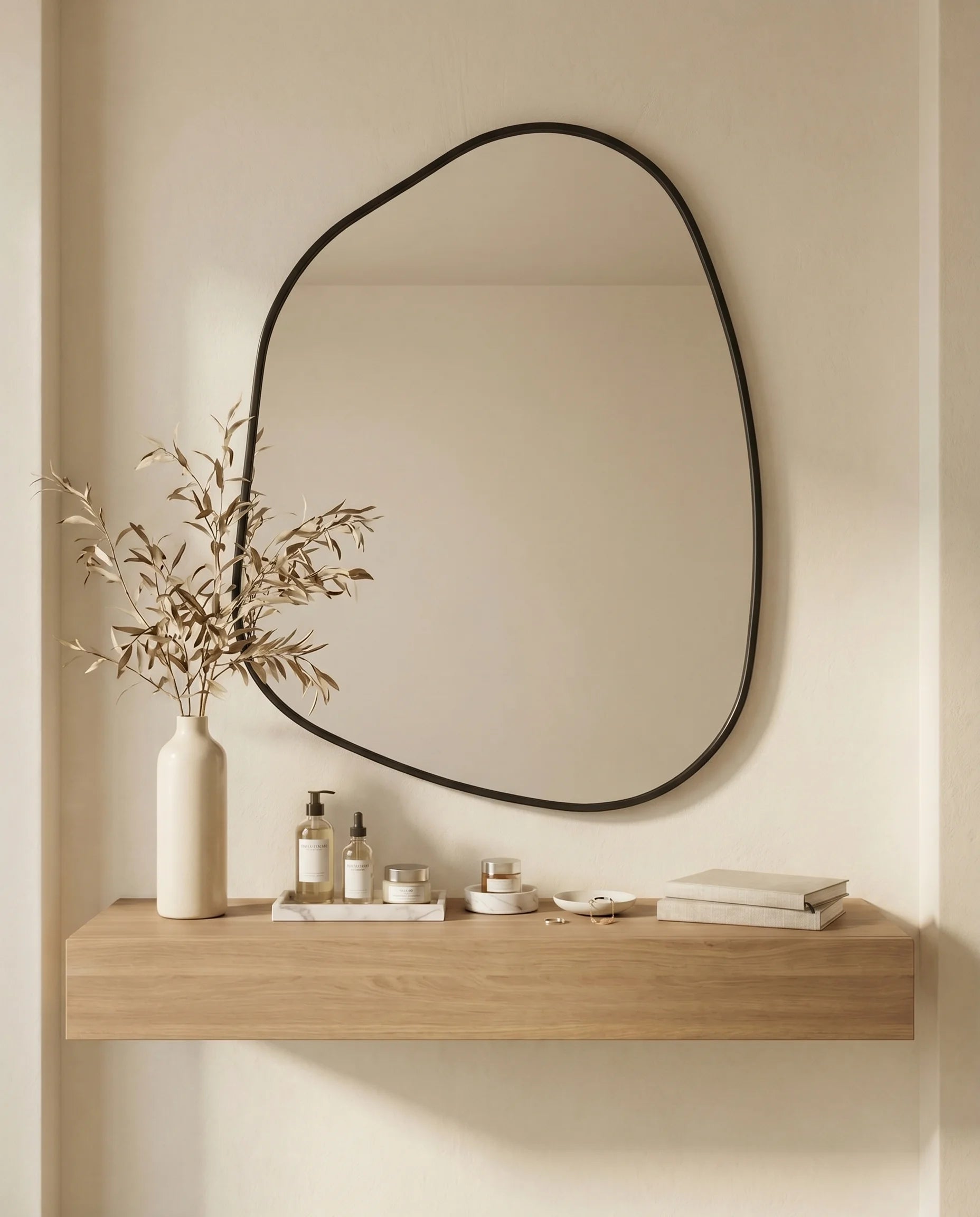 Elsa Irregular Black Framed Wall Mirror
