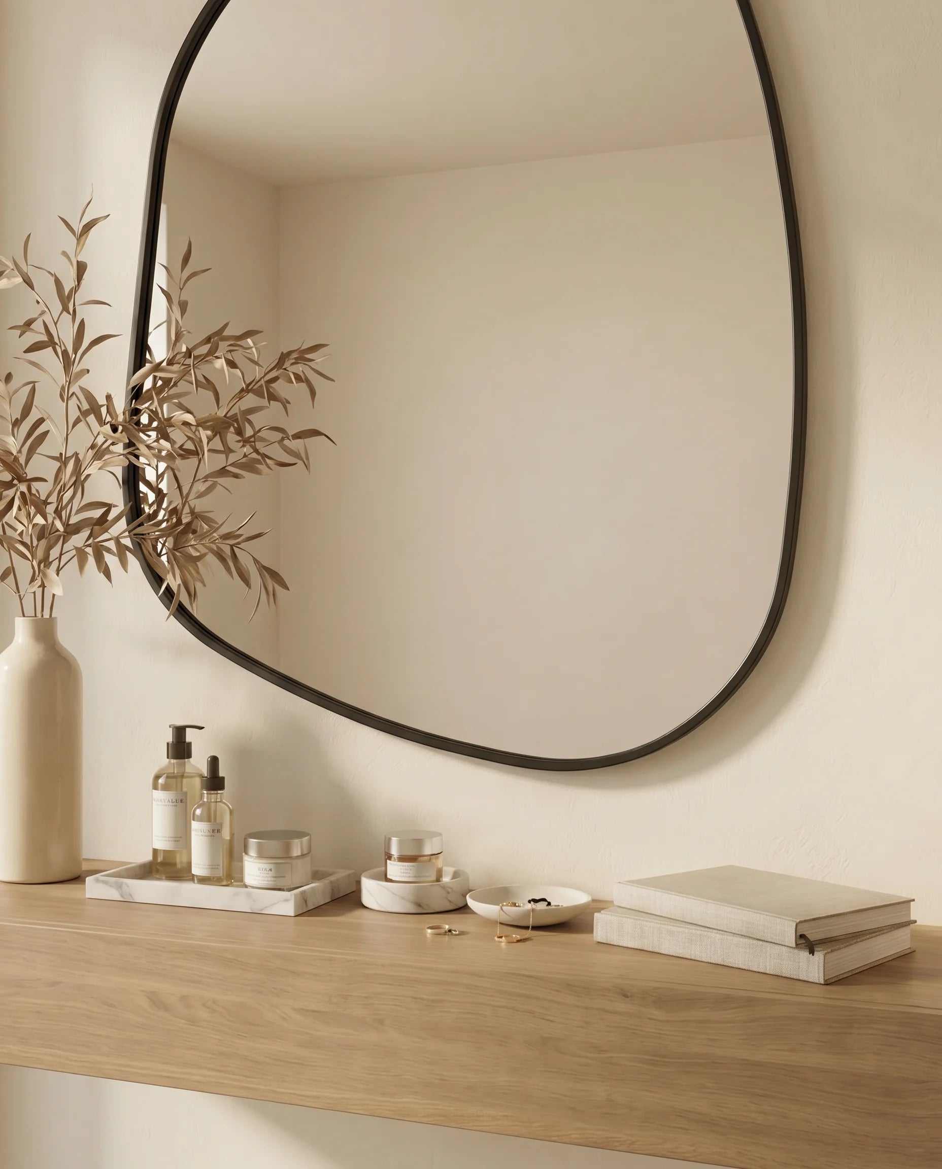 Elsa Irregular Black Framed Wall Mirror
