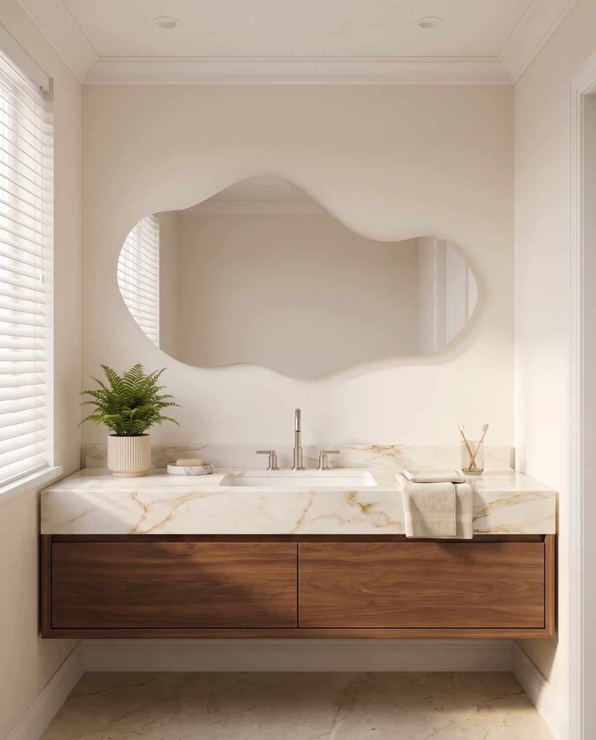 LED Frameless Asymmetrical Mirror