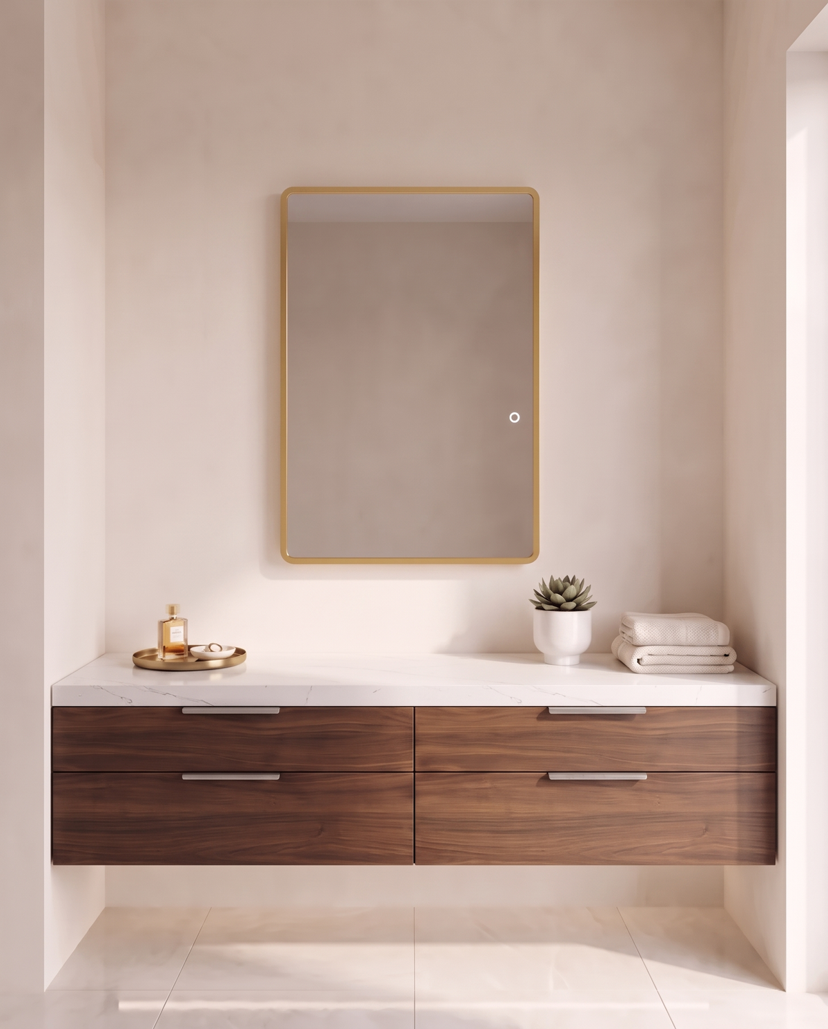 Gold Frame Backlit Wall Mirror in Dubai