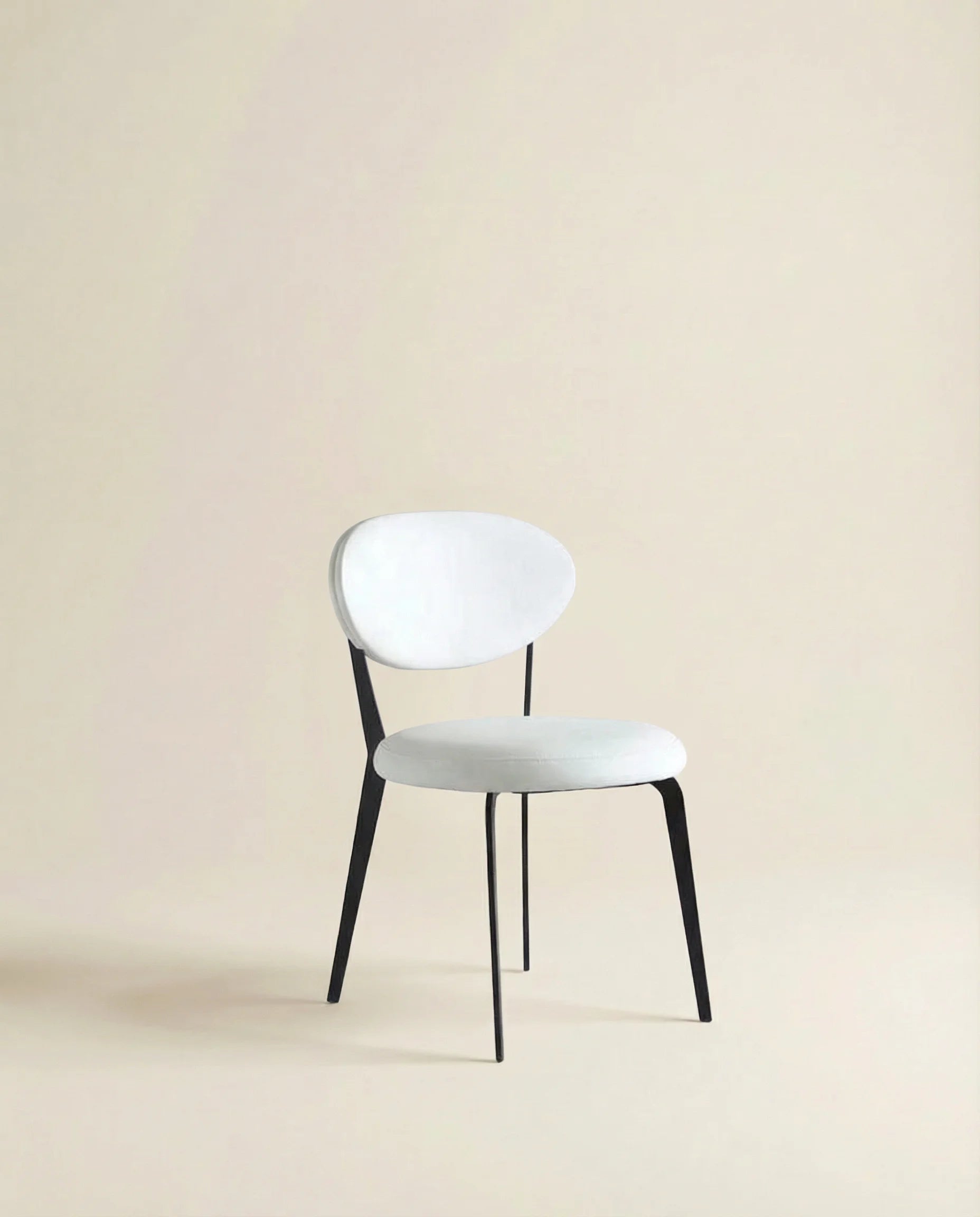 Fiona Mid-Century White Leather Dining Chair