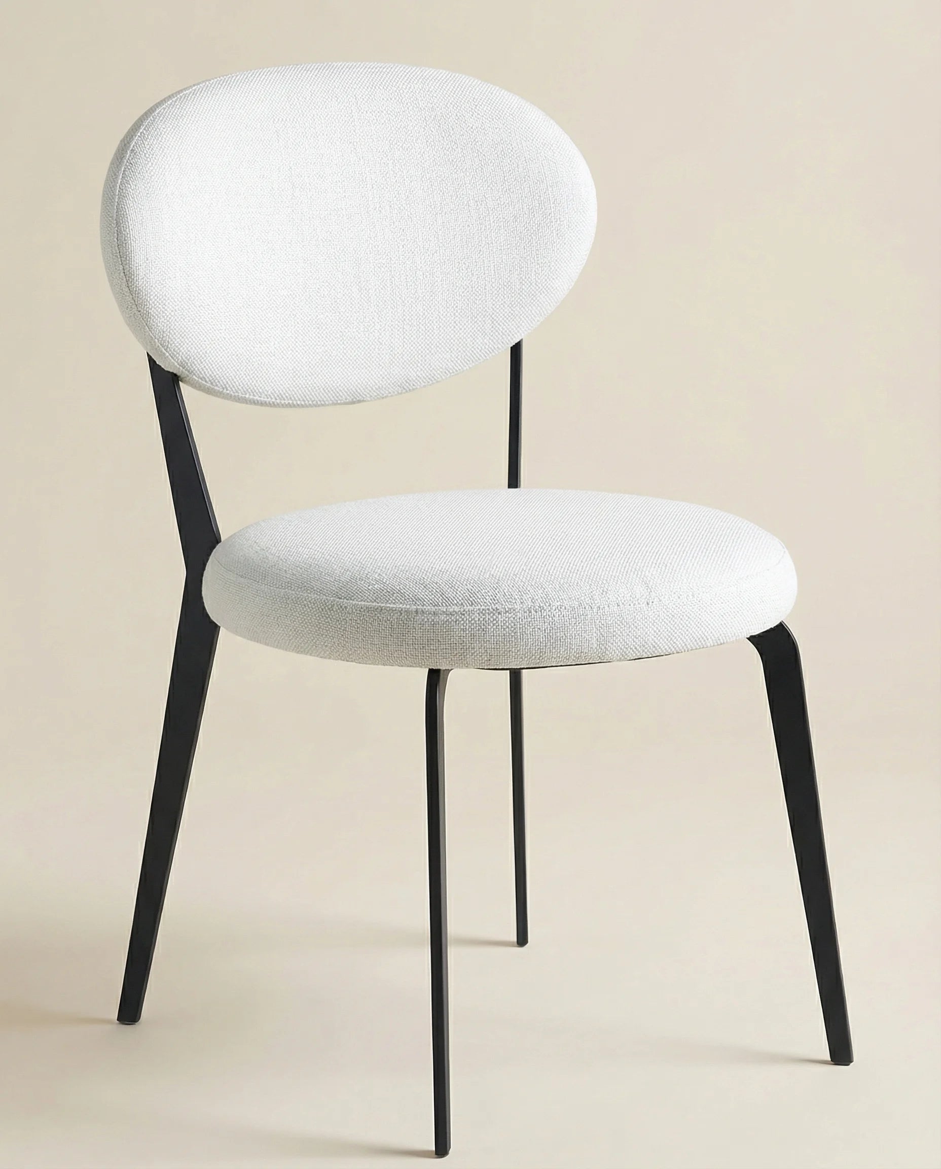 Fiona Mid-Century White Leather Dining Chair