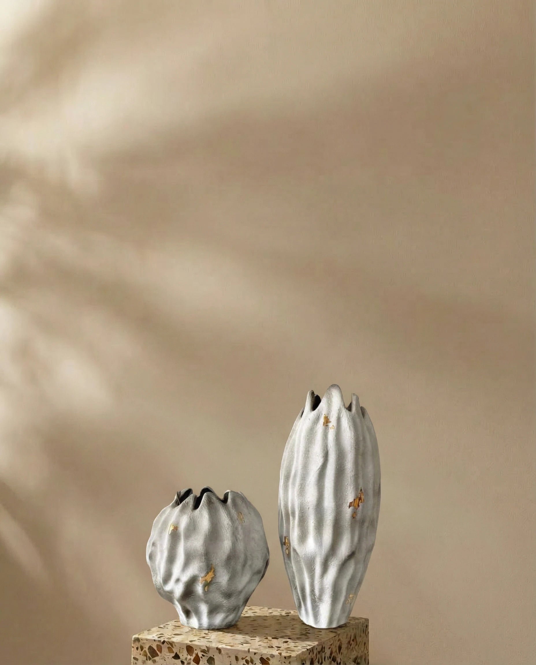 Florence Gold & White Ceramic Vase