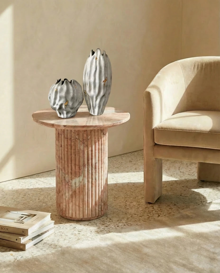 Florence Gold & White Ceramic Vase