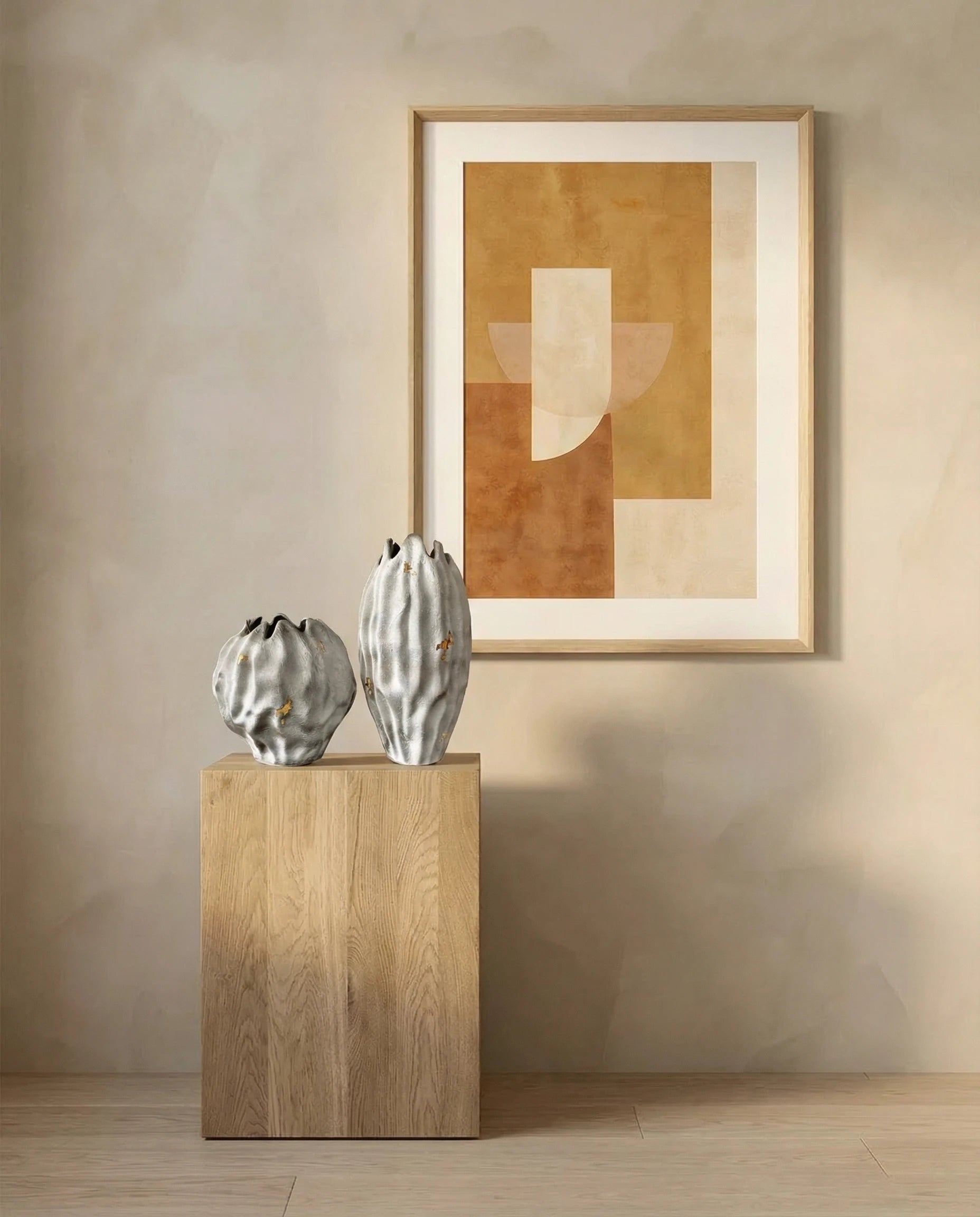 Florence Gold & White Ceramic Vase