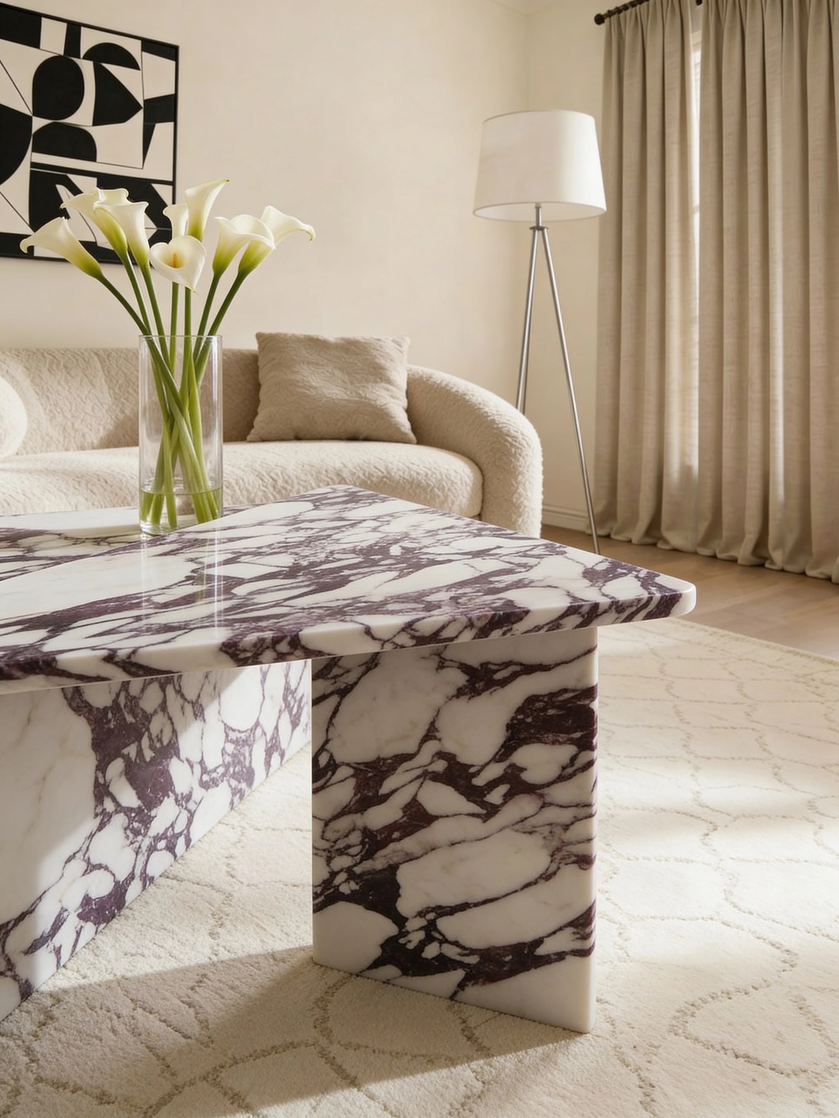 Free-form Calacatta Viola Coffee Table