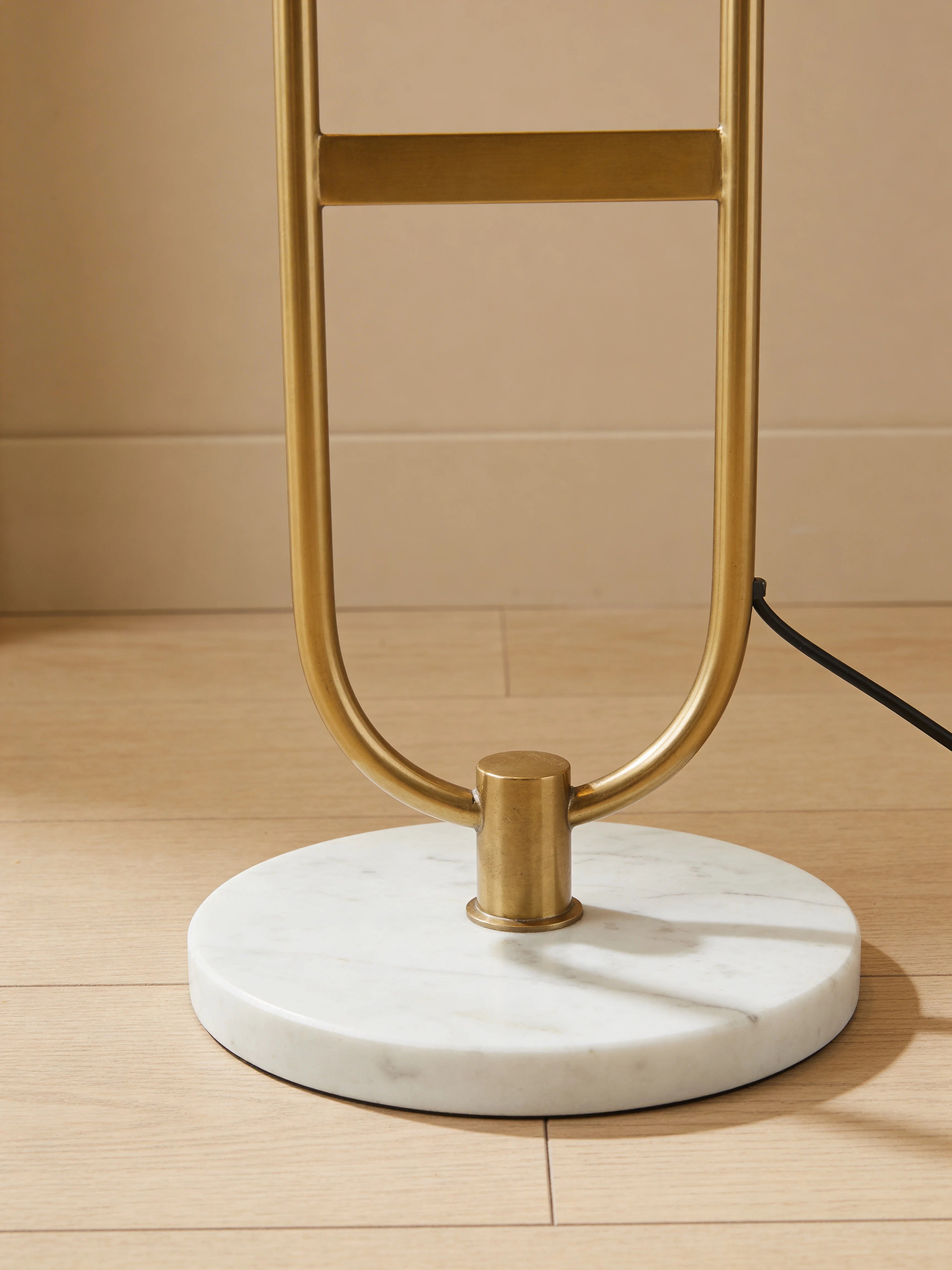 Giovanni 2-in-1 Gold Floor Lamp with Side Table