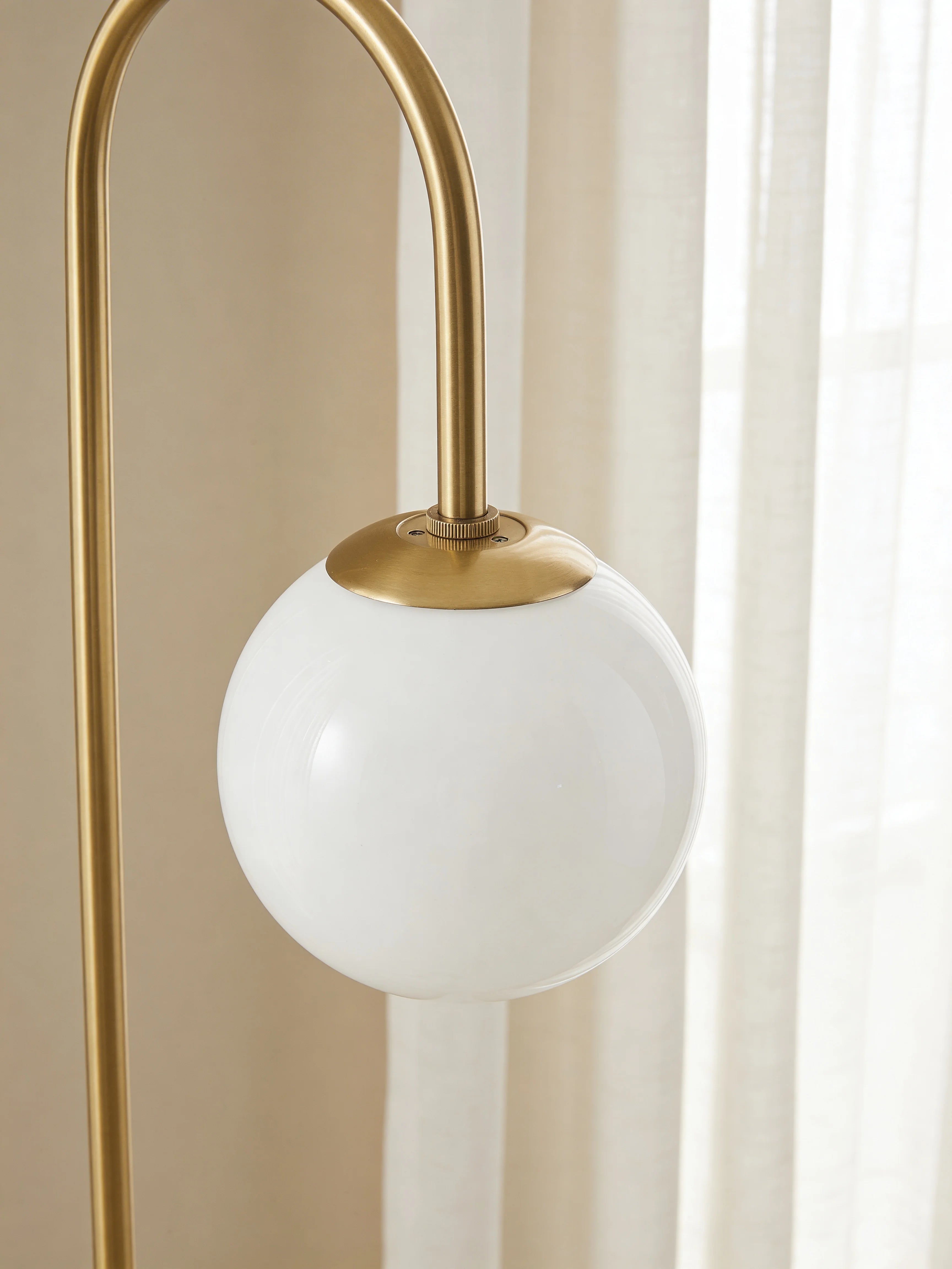 Giovanni 2-in-1 Gold Floor Lamp with Side Table
