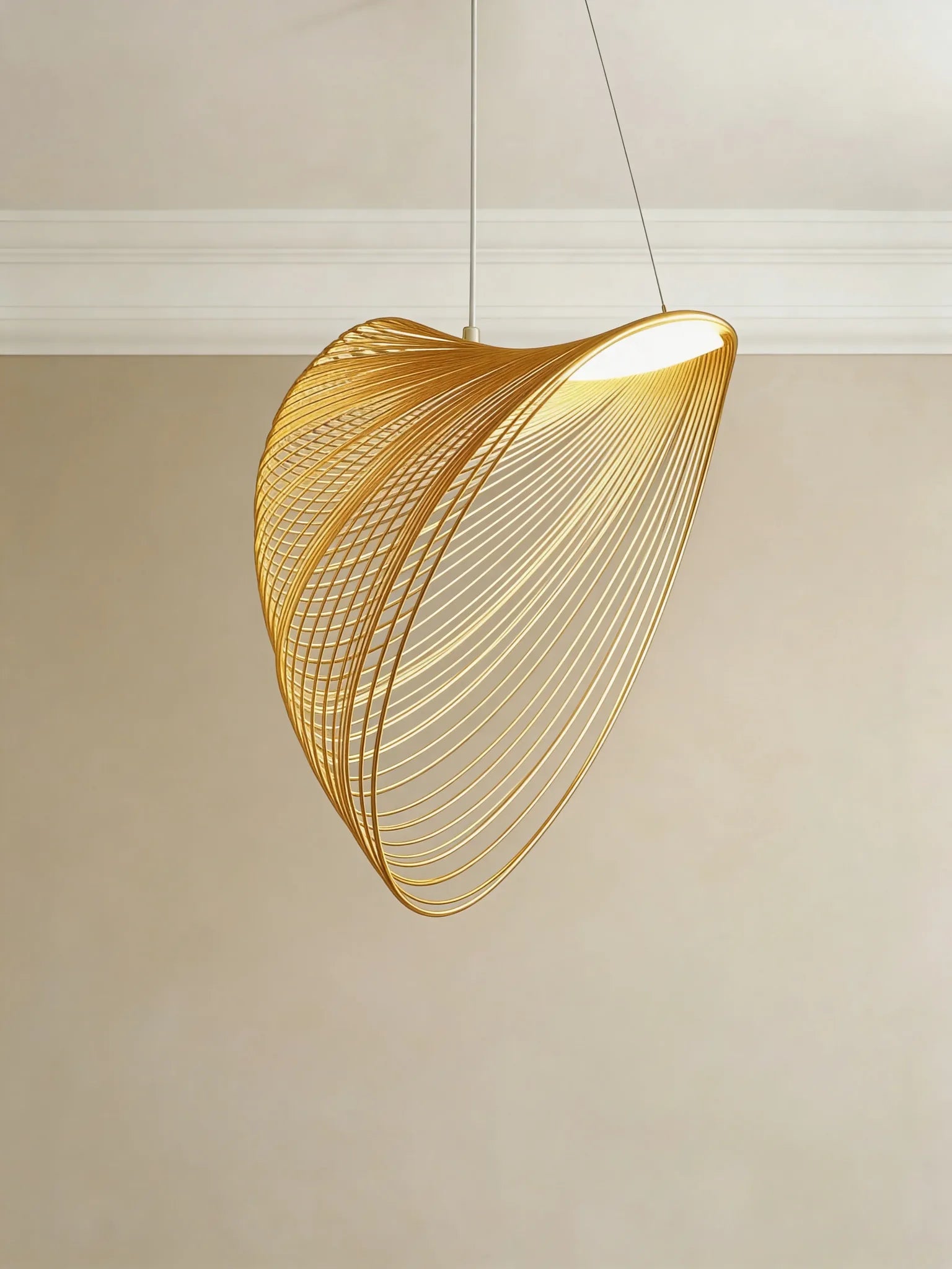 Gold Japandi loop pendant light