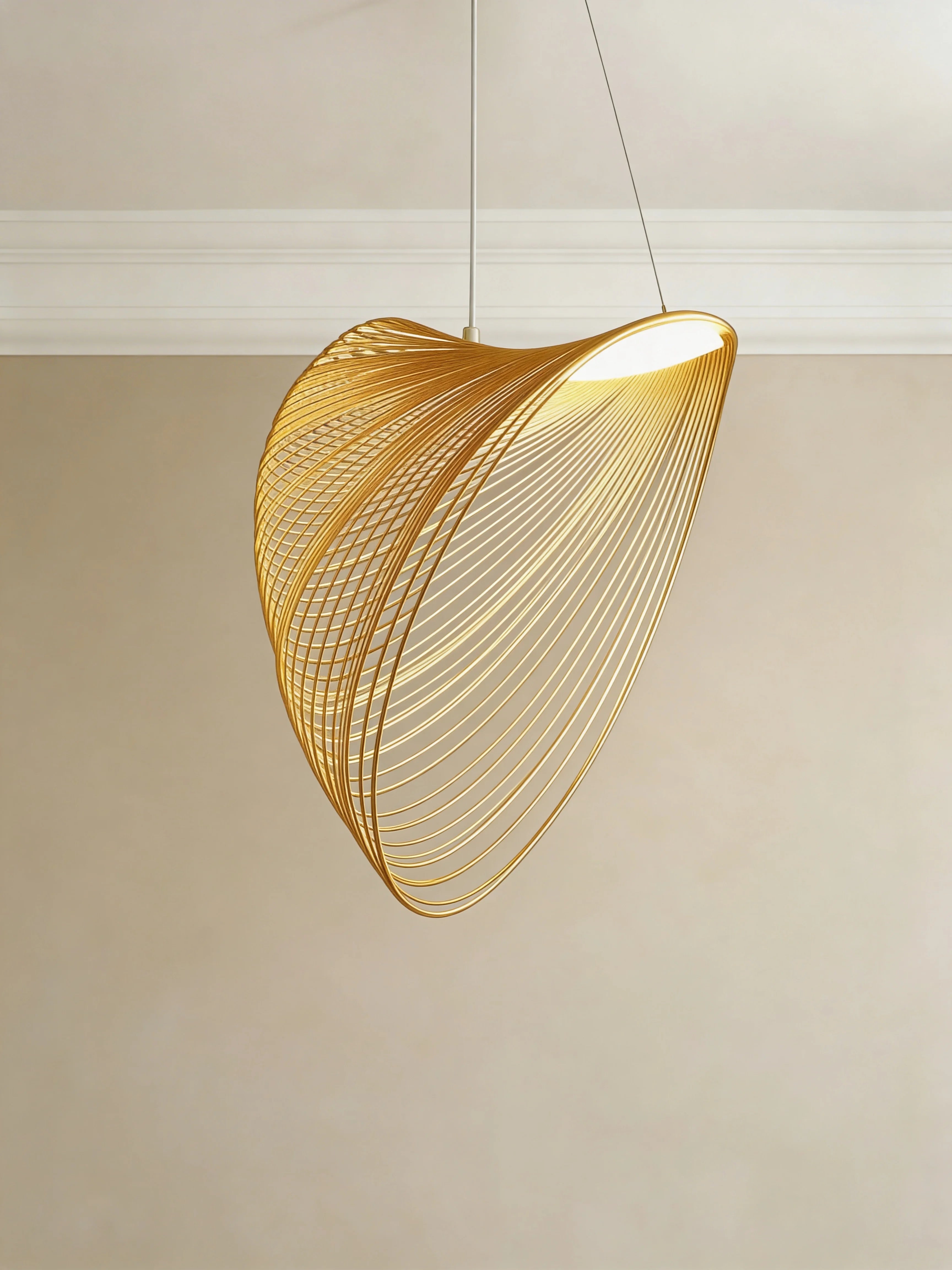 Gold Japandi Wire Loop Pendant Light