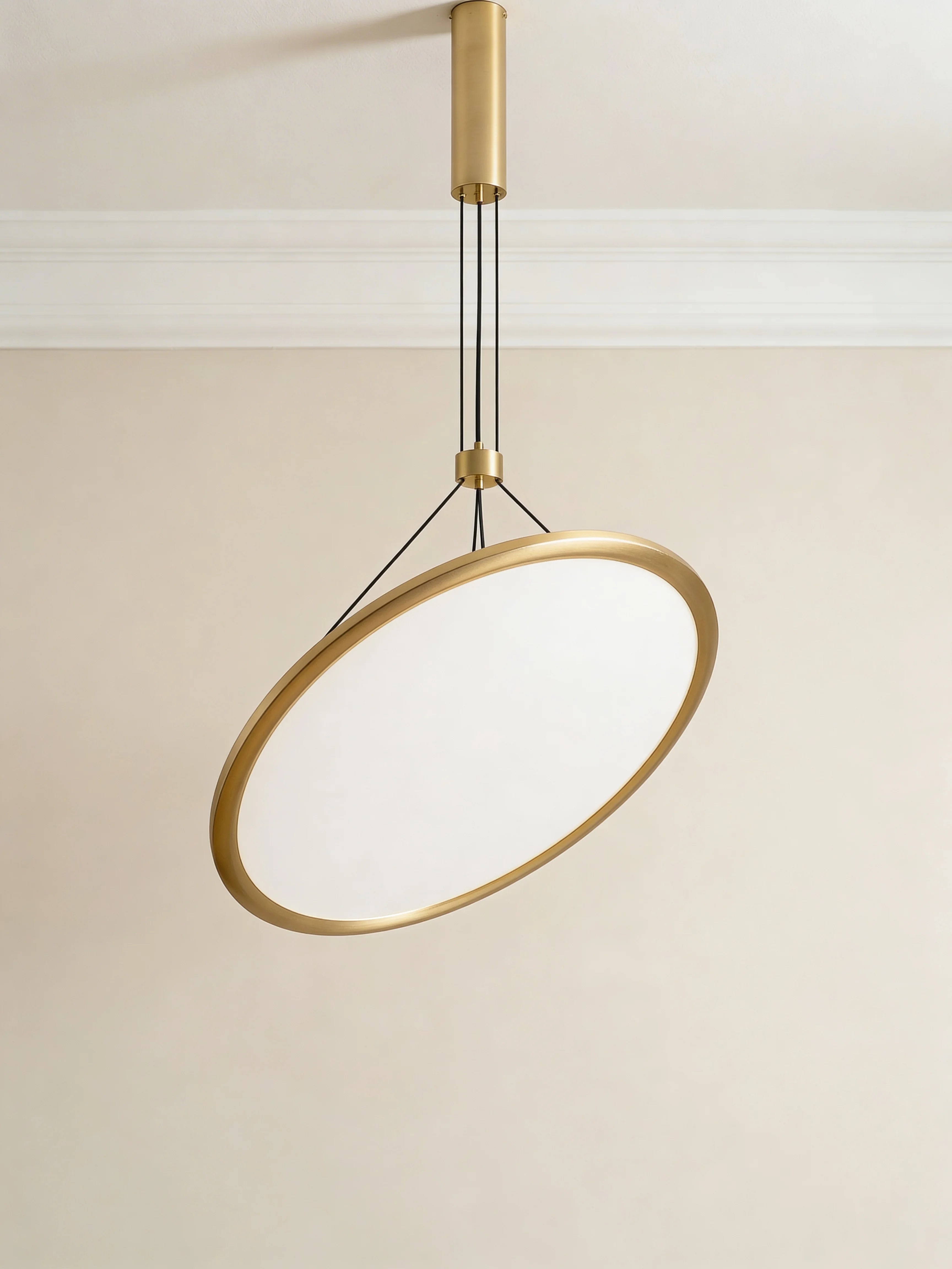 Gold Minimalist Disc Pendant Lamp Adjustable