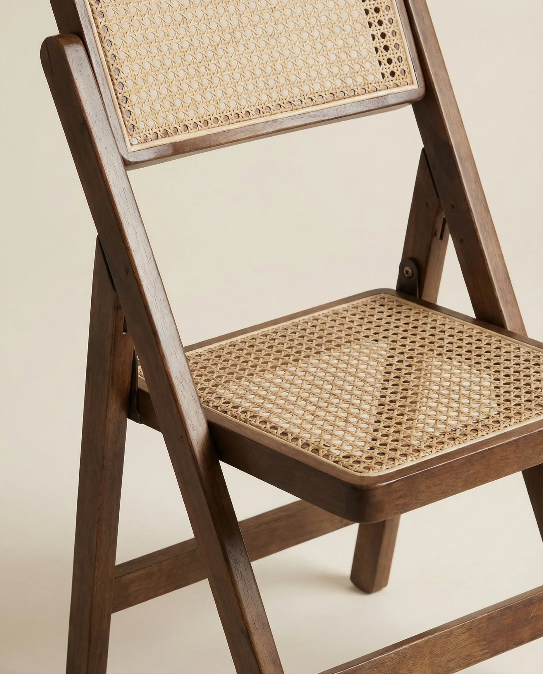 Gracie Foldable Wooden Rattan Lounge Chair
