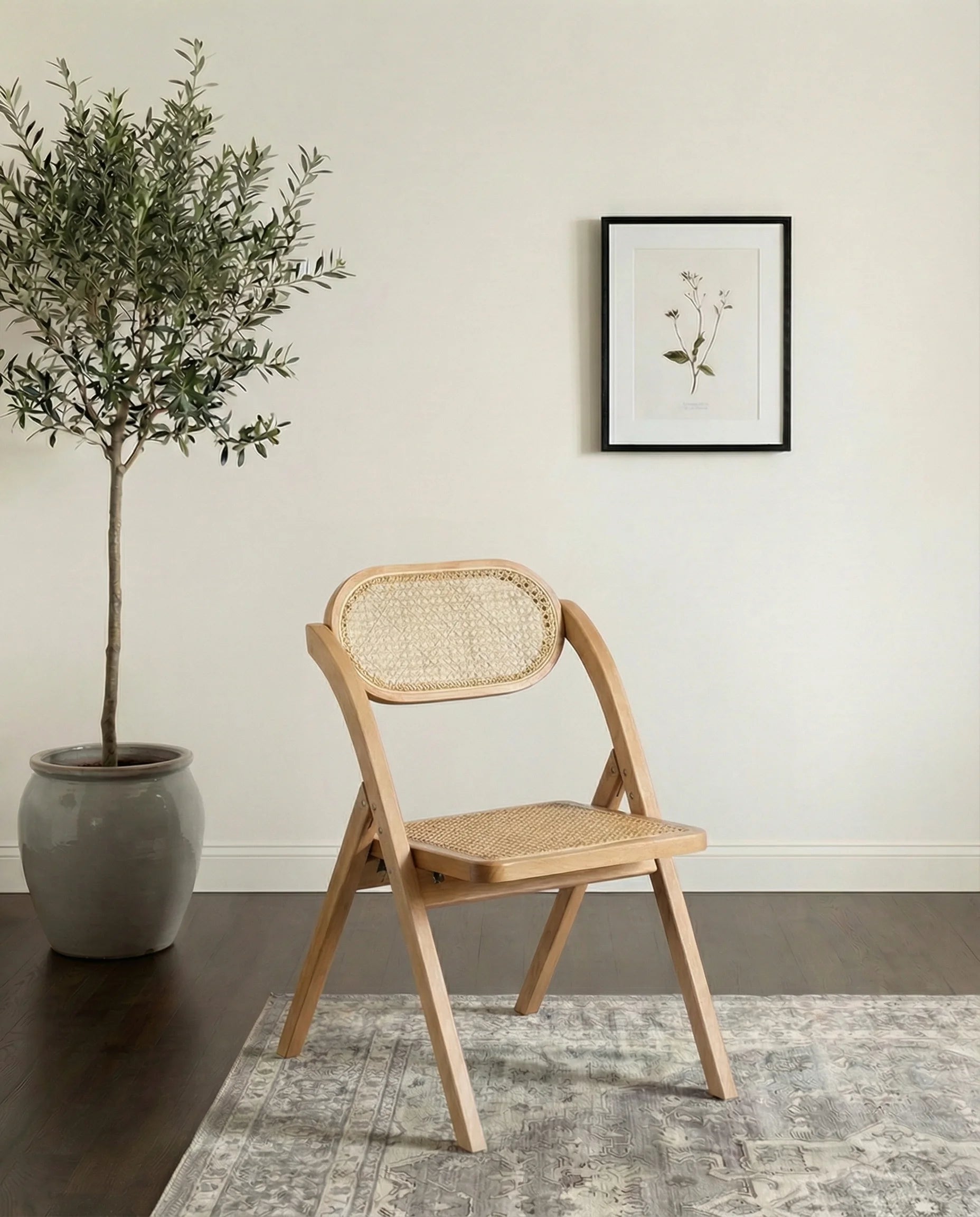 Gracie Light Brown Foldable Rattan Chair