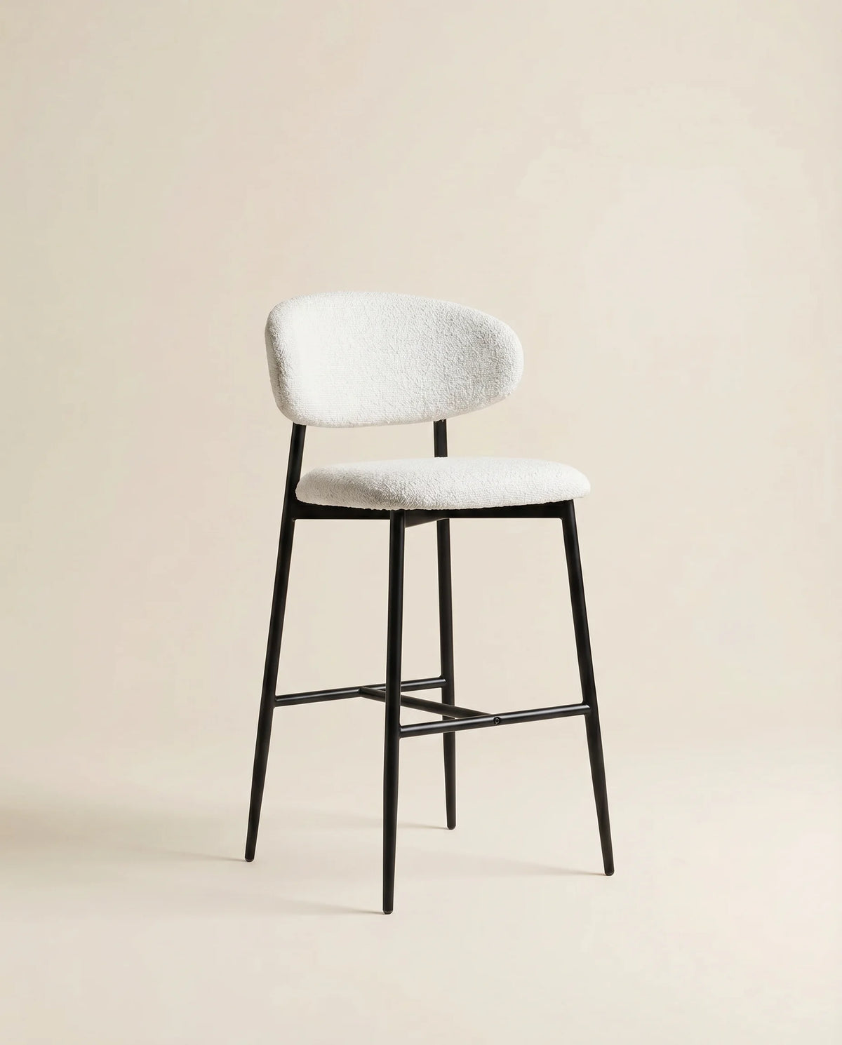 Halo soft white bouclé bar stool