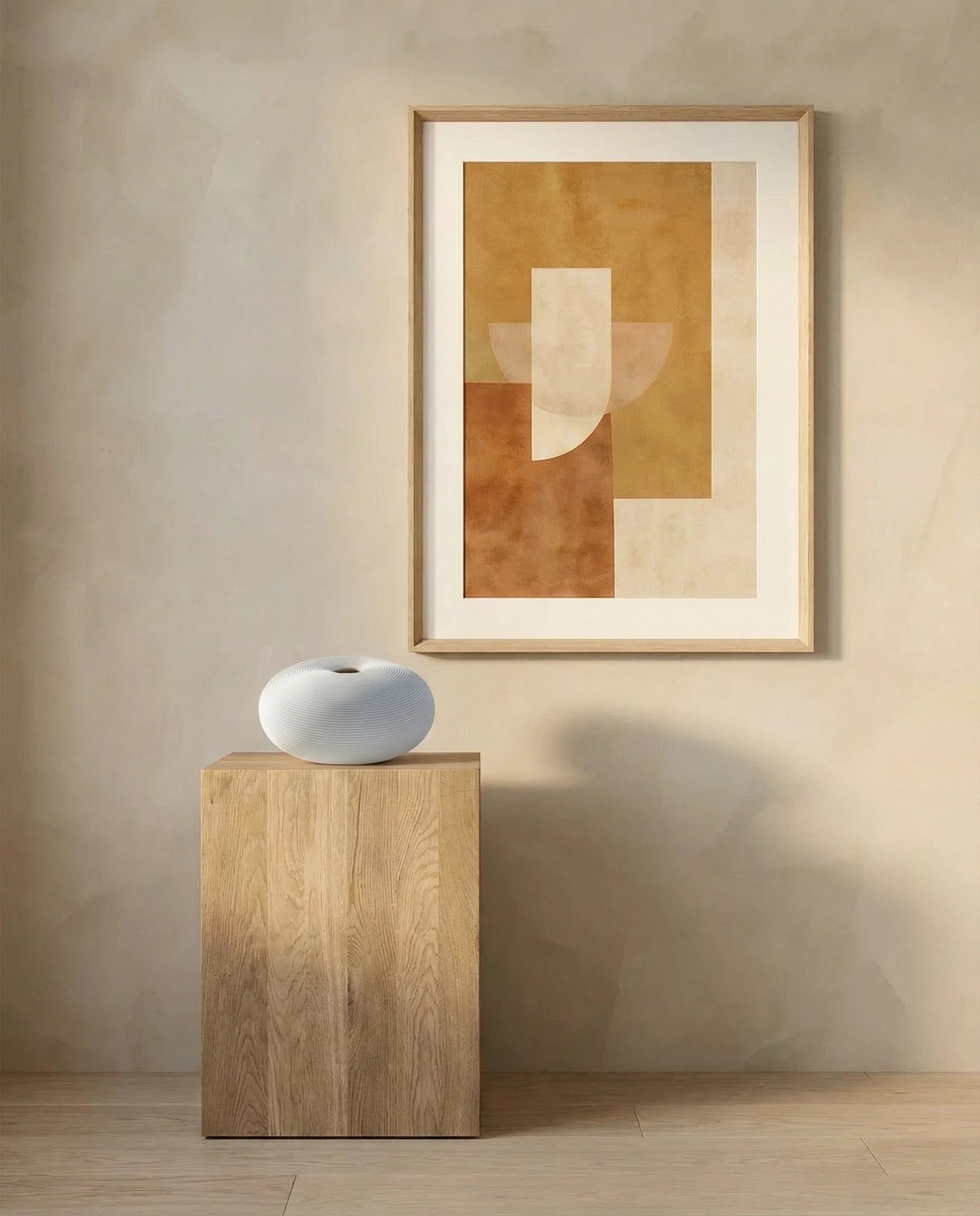 Halo Flat Round Ceramic Vase