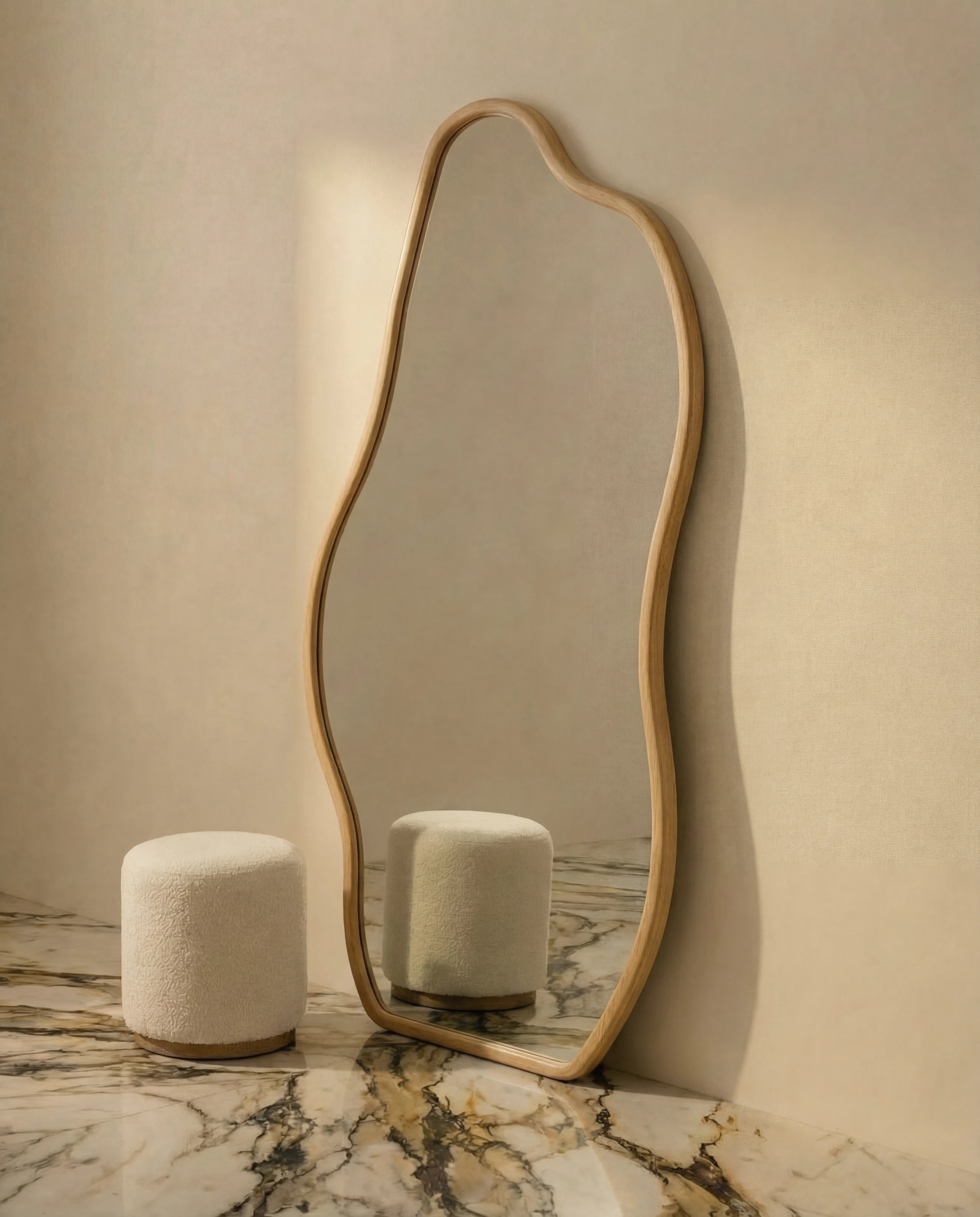 Hazel Light Brown Wavy Irregular Dressing Mirror