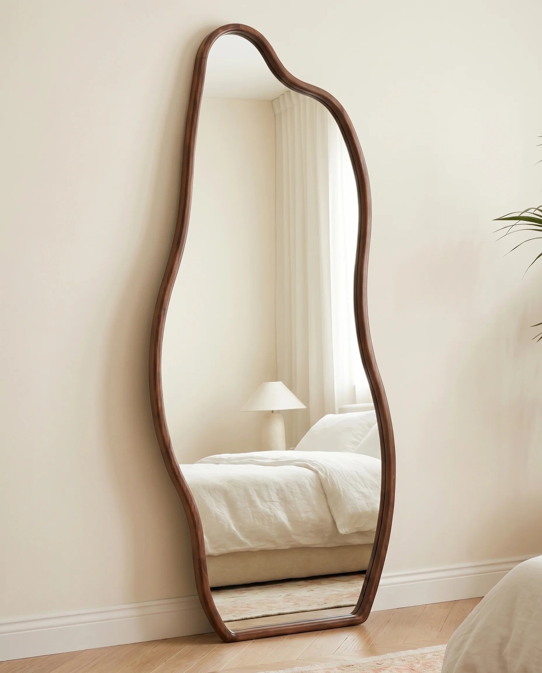 Hazel dark brown wavy irregular dressing mirror